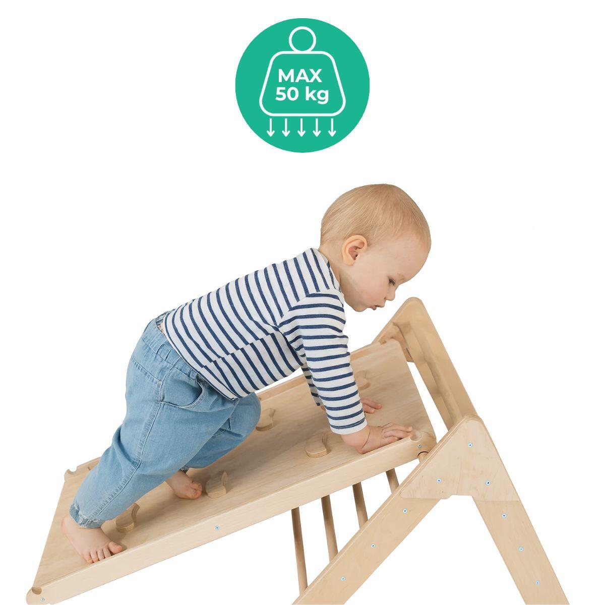 Aire de jeux d'intérieur enfant triangle d'escalade toboggan Moon ...