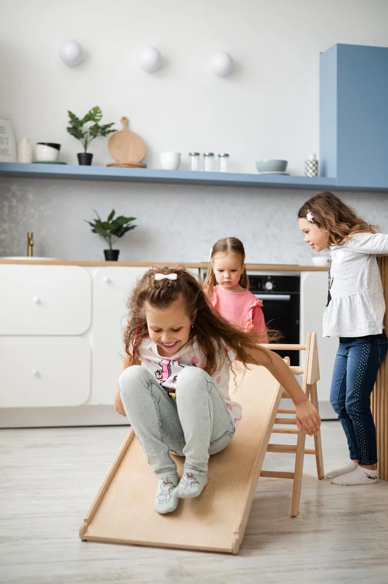 Aire de jeux d'intérieur enfant triangle d'escalade toboggan Moon Naturel 6/7