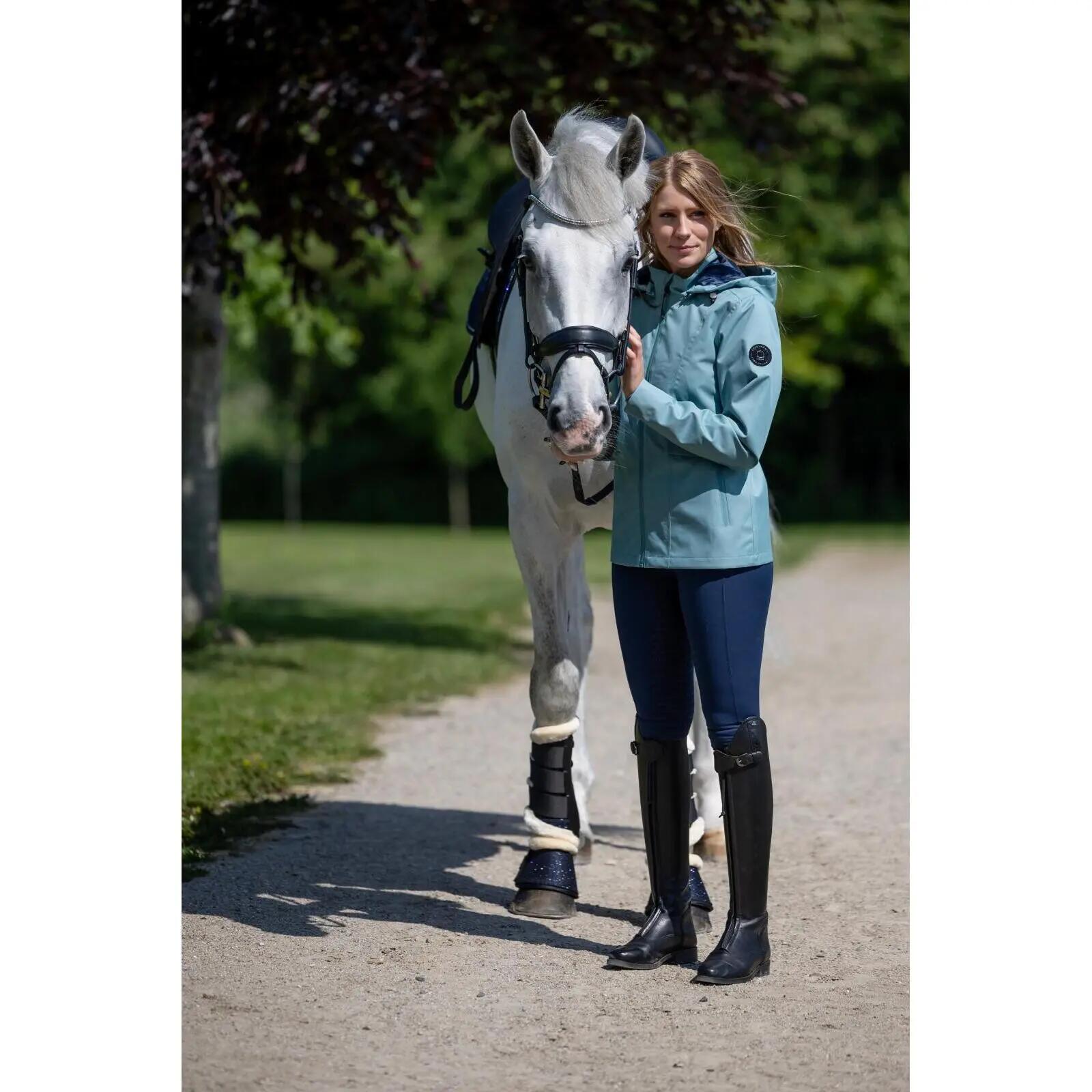 Veste imperméable équitation à capuche femme Equipage Amelia 4/5