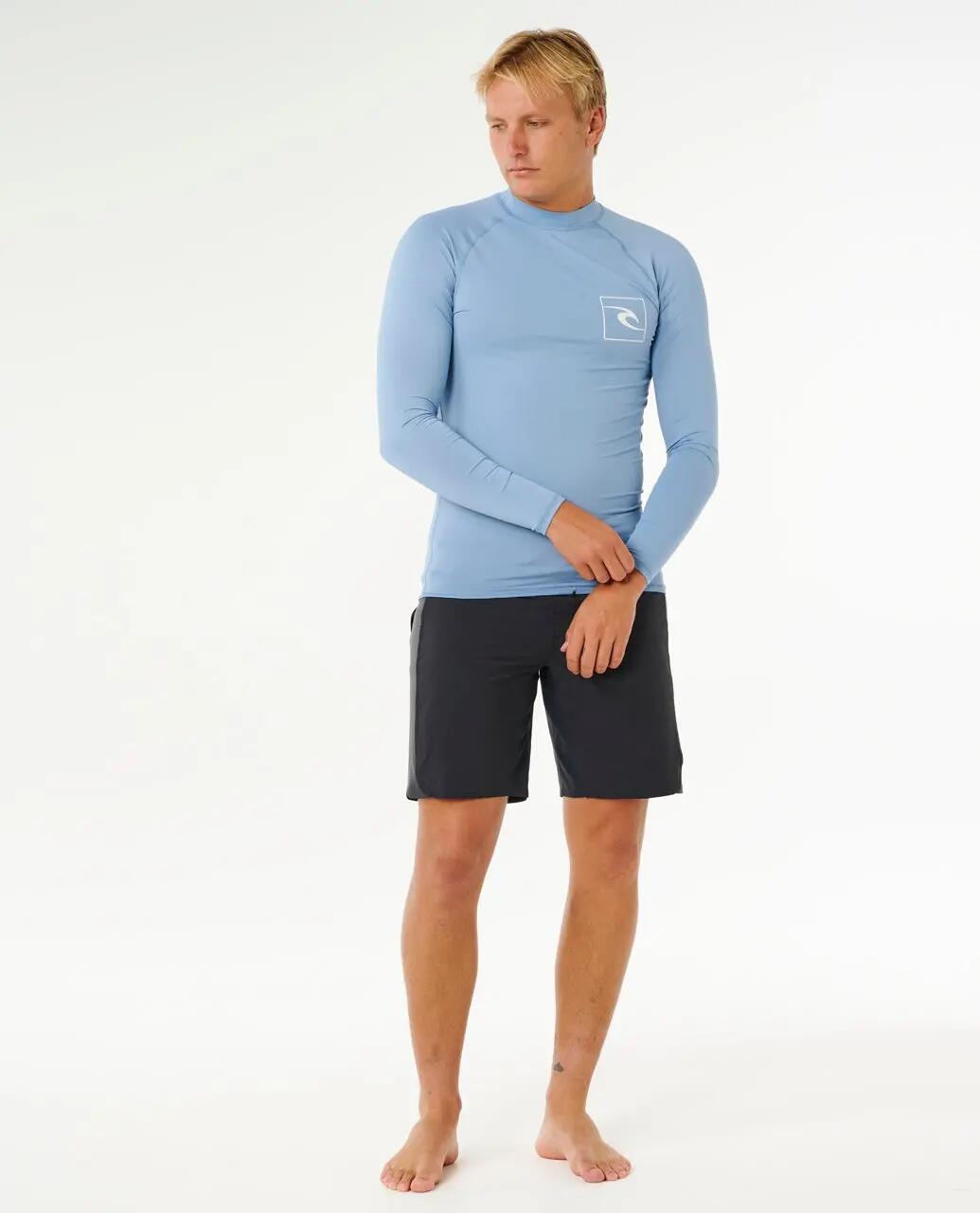 UV-shirt Heren Streamline UPF Long Sleeve Rash Vest - Faded Denim 7/7