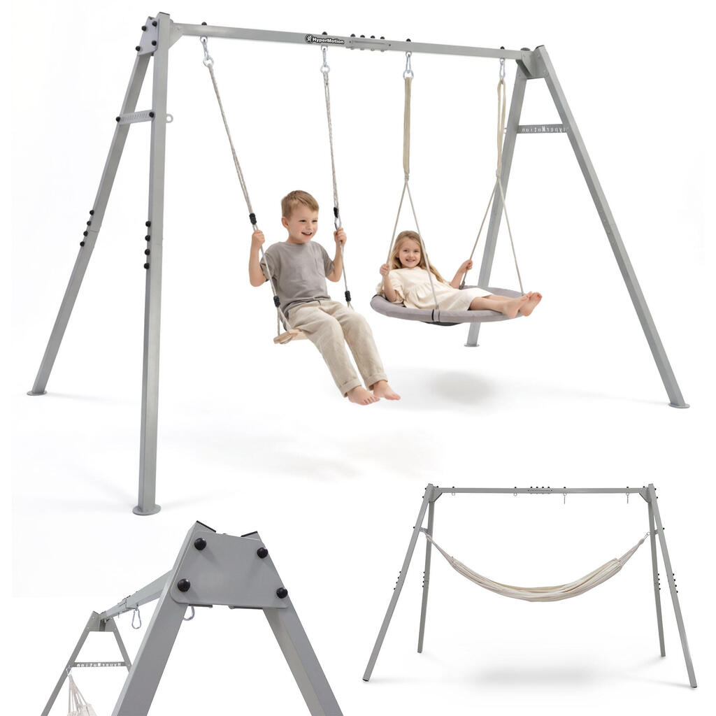 HyperMotion SWING HYP89 4in1 Garden Swing Hammock Nest Steel Frame 135kg EN71