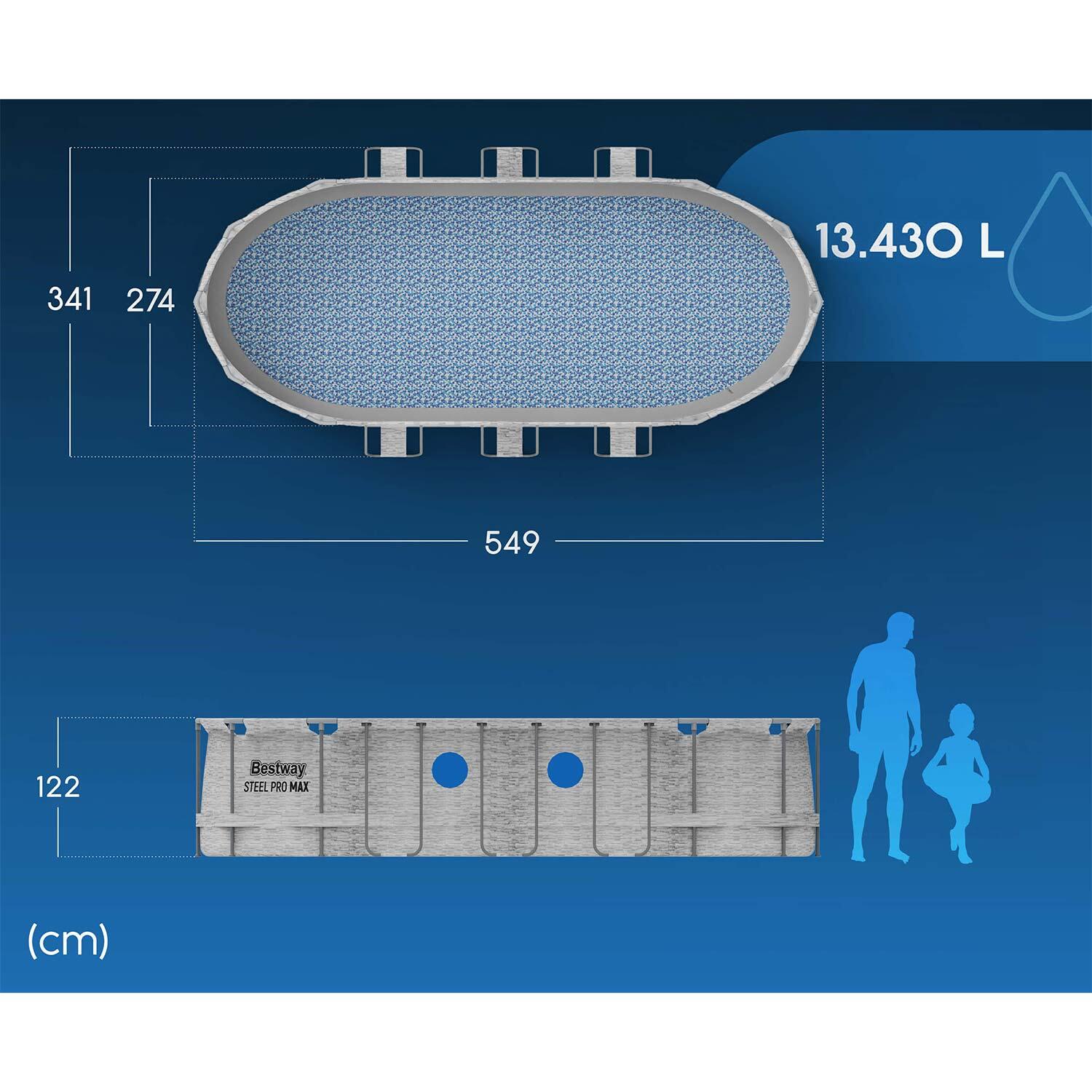 Bestway Piscine hors sol - Power Steel Swim Vista - 549x274x122 cm 7/7