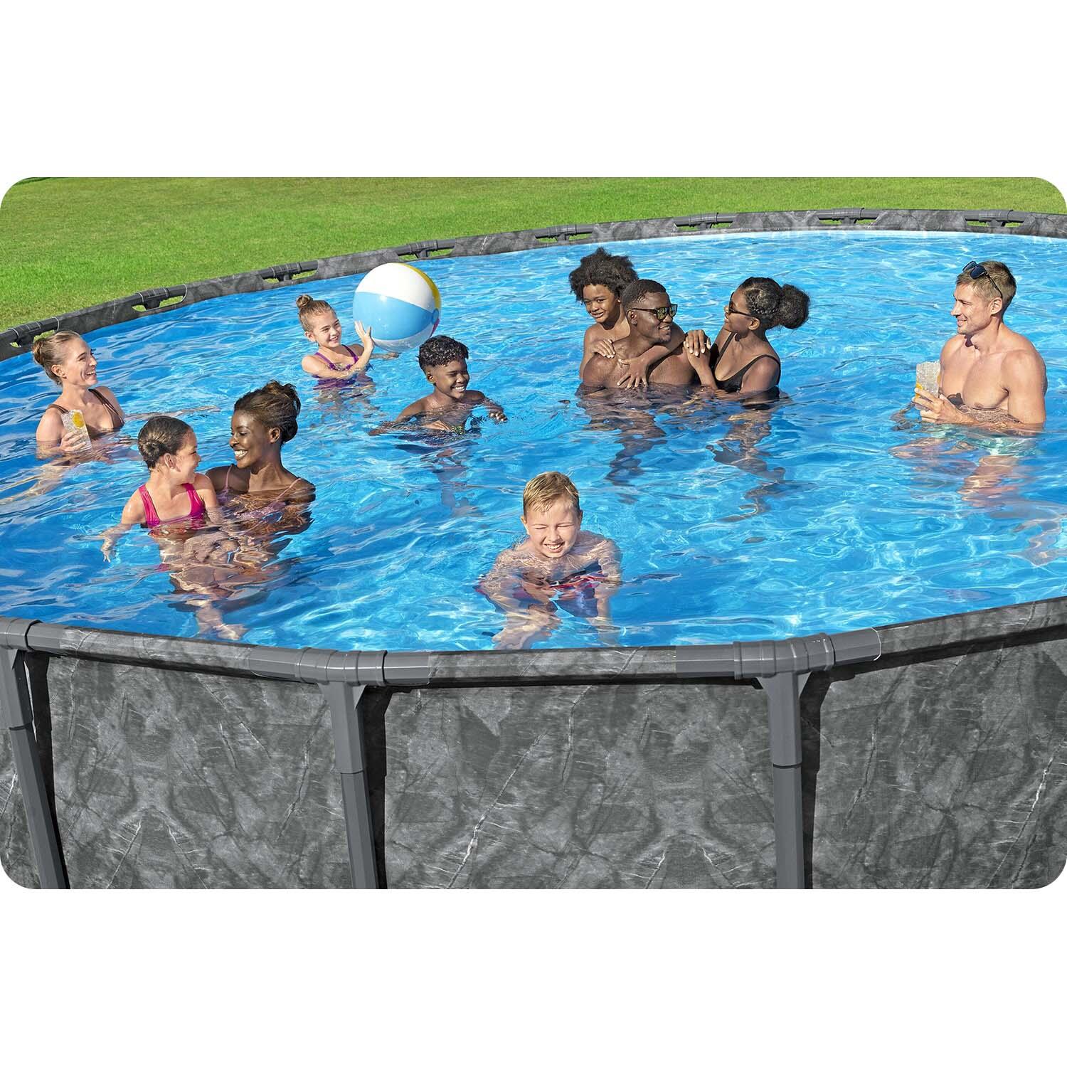 Bestway Piscine hors sol tubulaire ronde Bestway APX 365 671 x 132 cm gris foncé 5/7