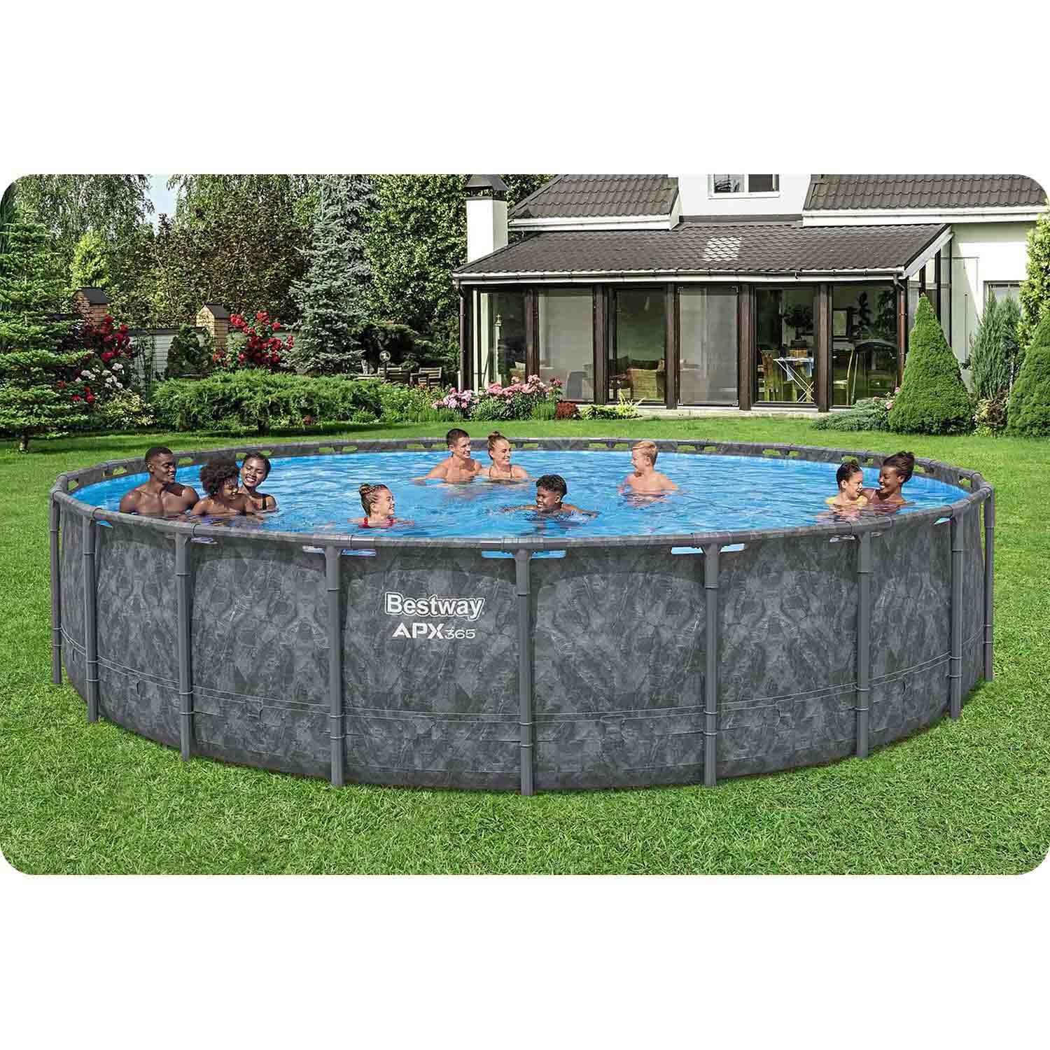 Bestway Piscine hors sol tubulaire ronde Bestway APX 365 671 x 132 cm gris foncé 4/7