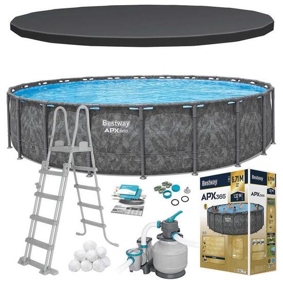Bestway Piscine hors sol tubulaire ronde Bestway APX 365 671 x 132 cm gris foncé