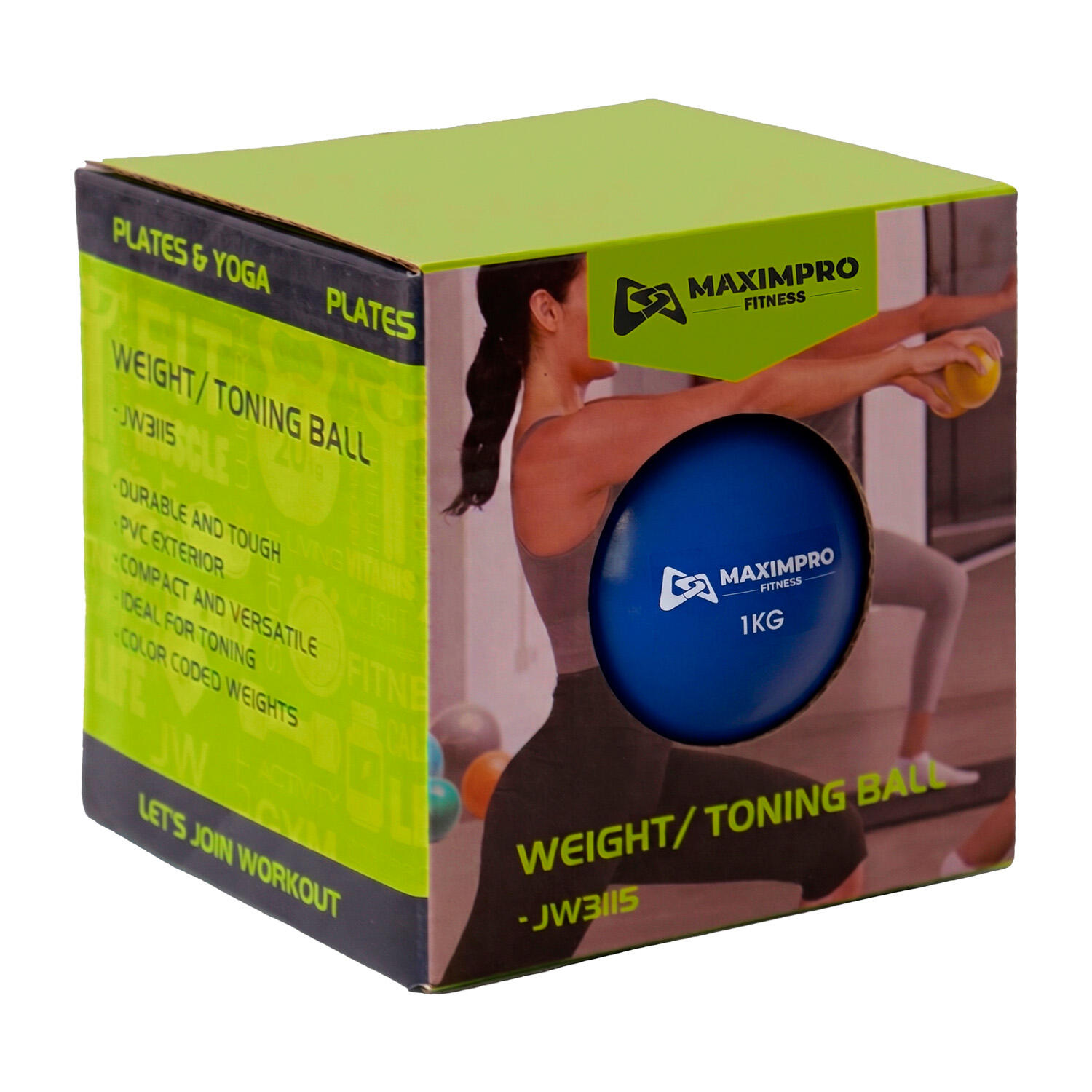 Pelota Lastrada toning ball Max Sports Bumba 1 Kg Azul 2/3