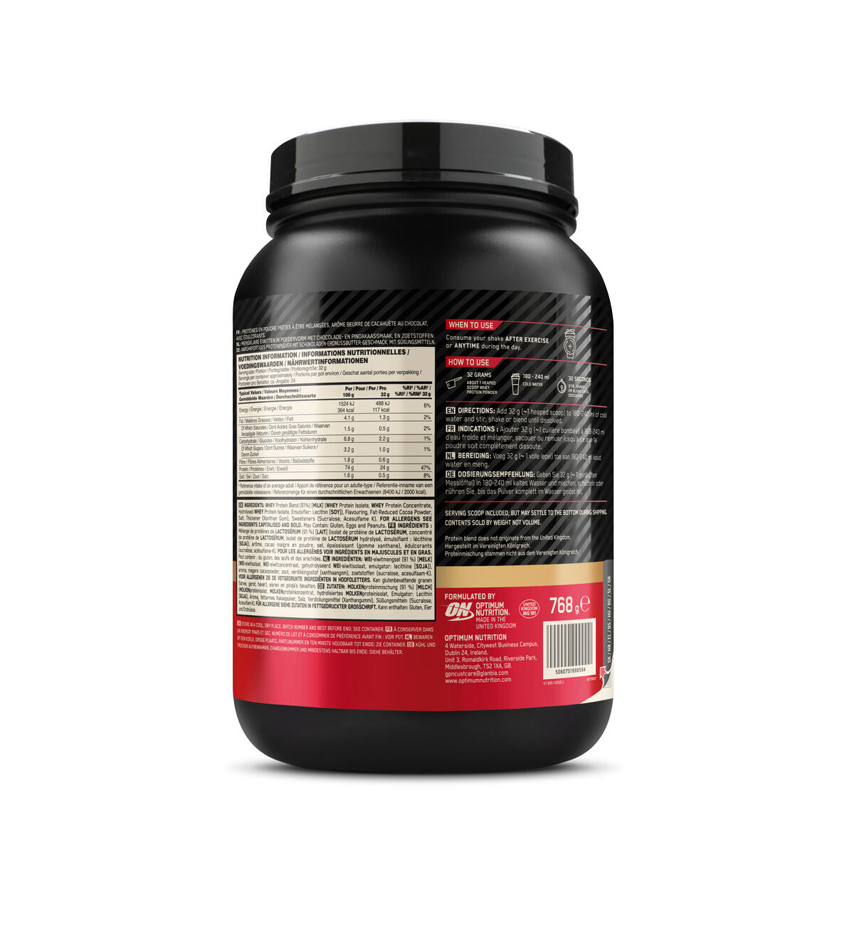 100% Whey Gold Standard - 775 g Chocolade met pindakaas (nieuw) Optimum 3/4