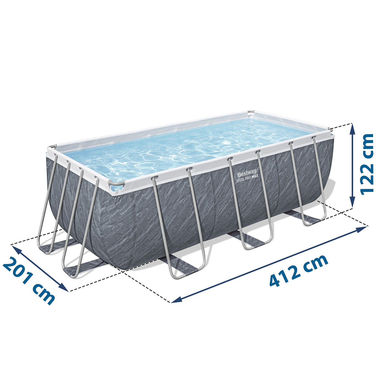 Piscina Bestway Steel Pro Max 412x201x122 cm Filtro de Cartucho  2.006 l/h 7/7