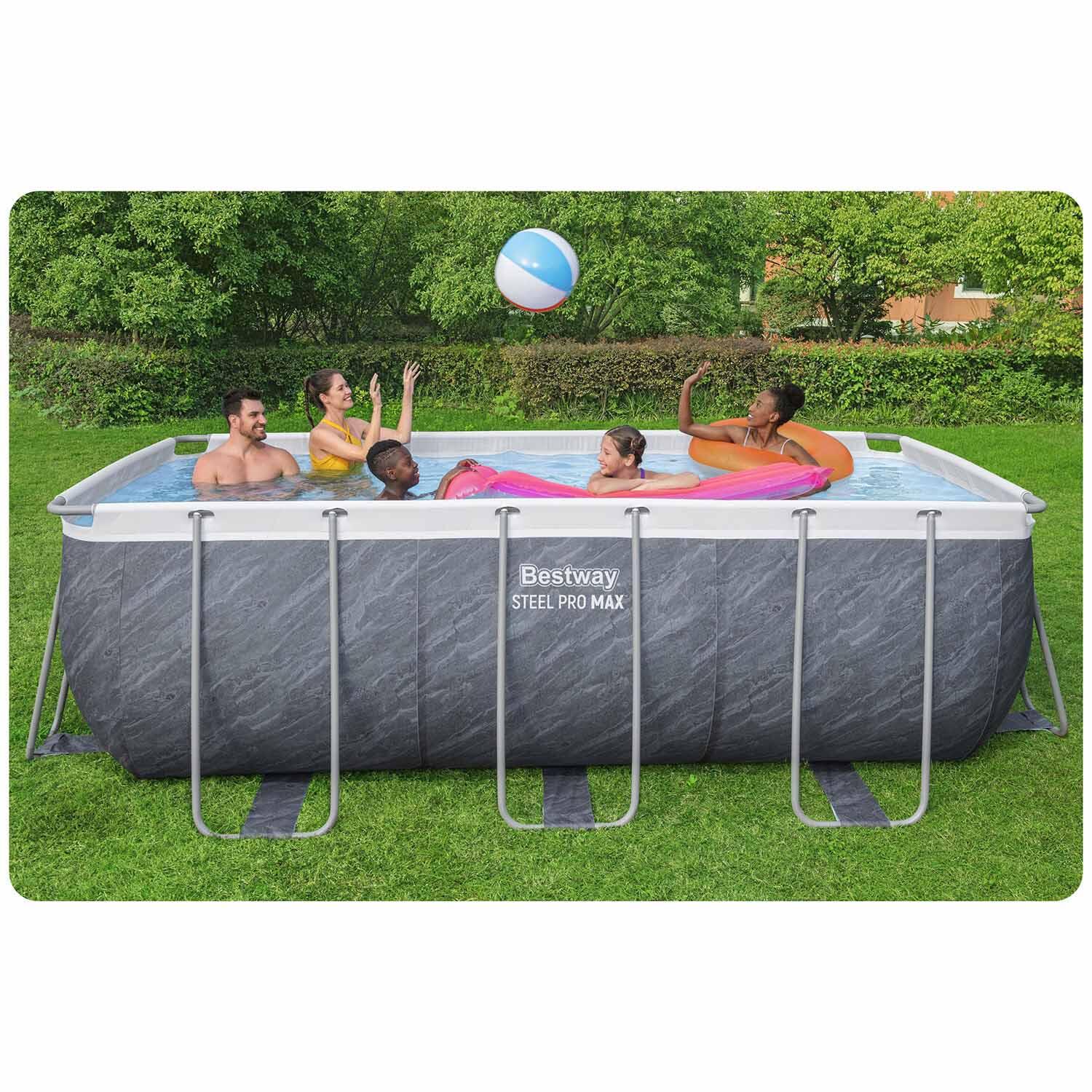 Piscina Bestway Steel Pro Max 412x201x122 cm Filtro de Cartucho  2.006 l/h 4/7