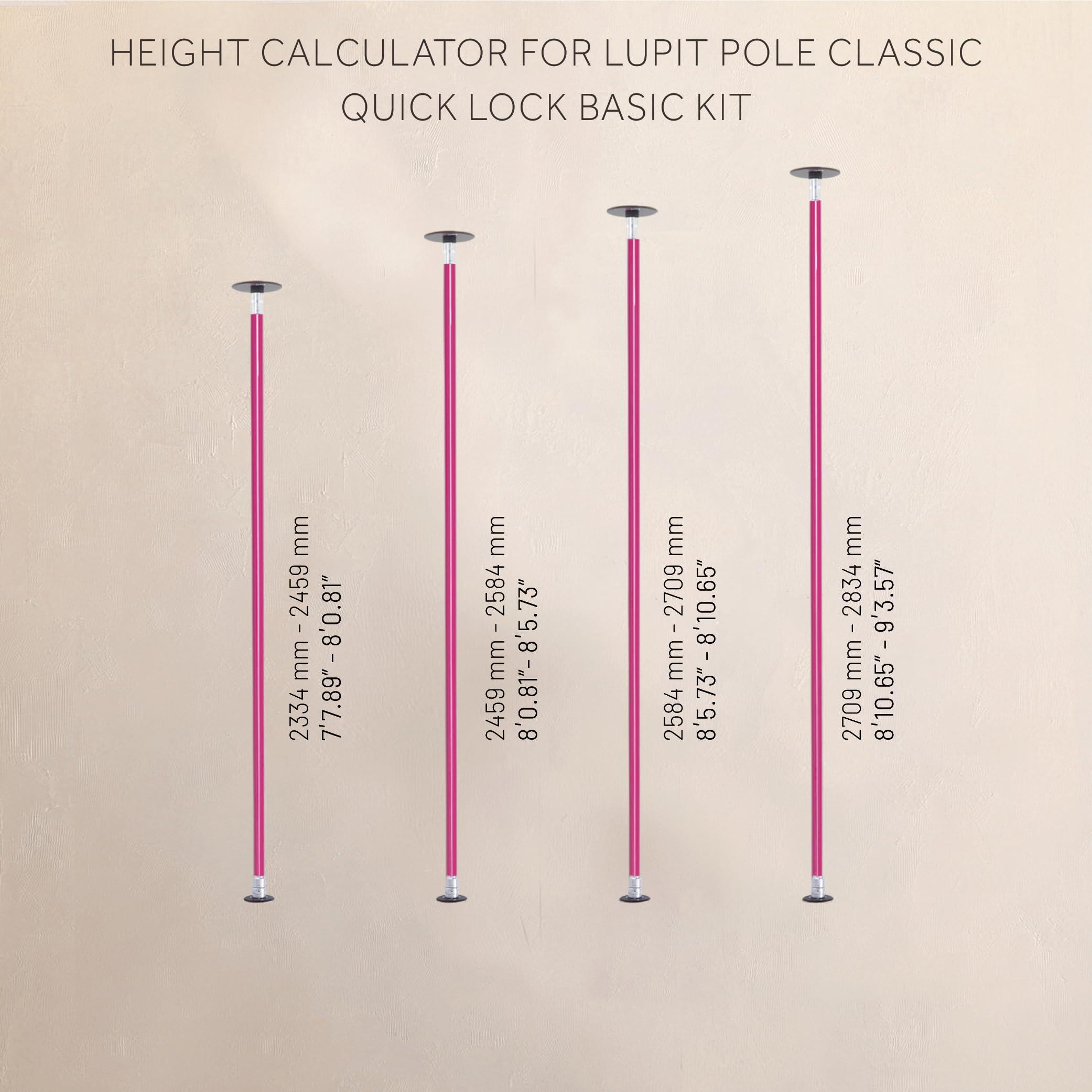 Classic G2 Quick Lock, portable dance pole, ROSE, 45mm 4/6
