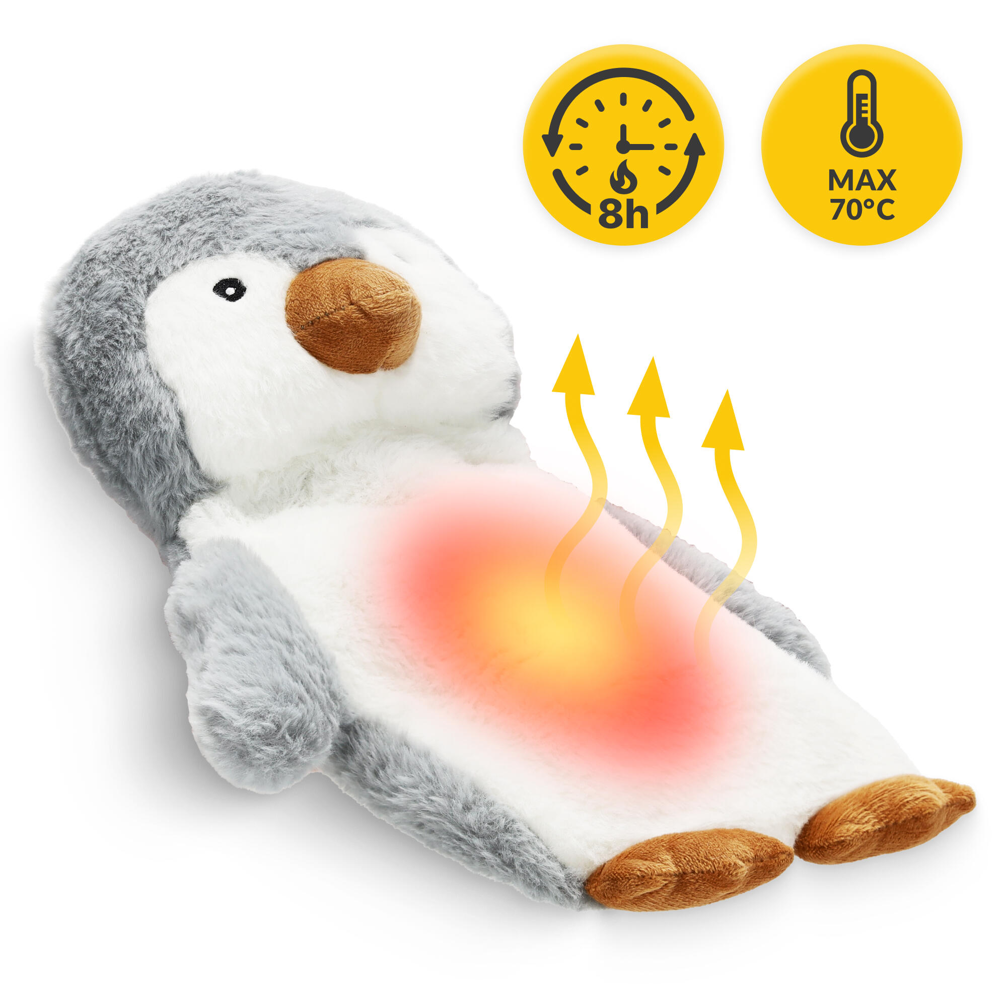 Wärmflasche 750 ml Pinguin Motiv weicher Bezug Kinder Bettflasche 4FIZJO 3/7