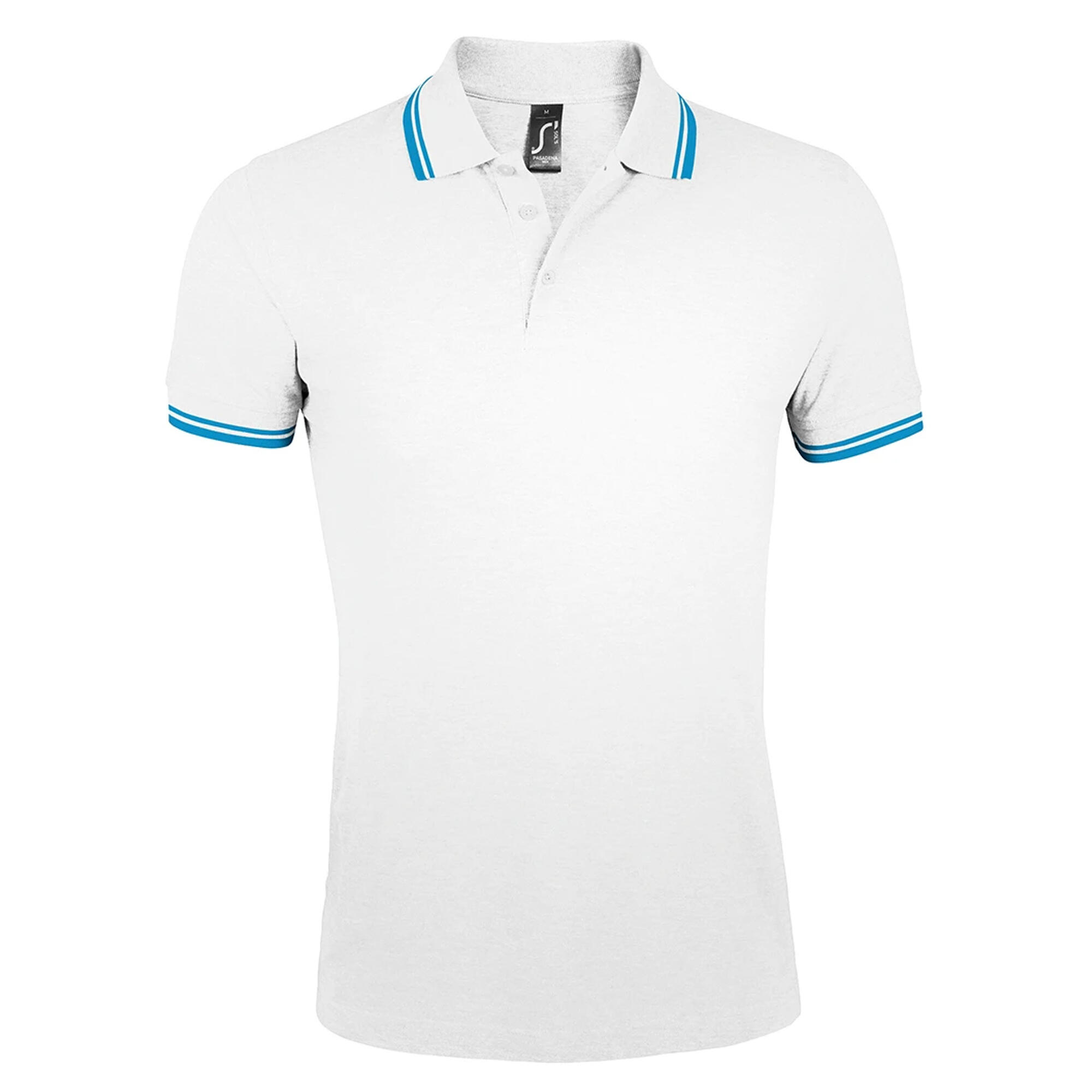 SOLS Mens Pasadena Tipped Short Sleeve Pique Polo Shirt