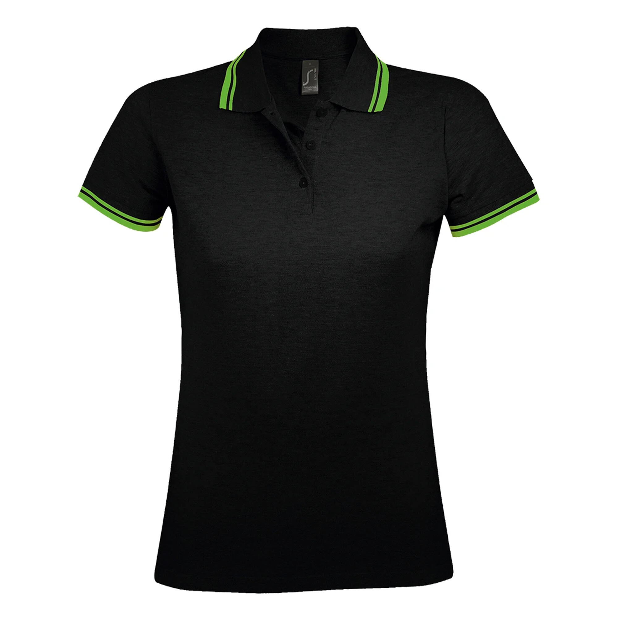 SOLS Womens/Ladies Pasadena Tipped Short Sleeve Pique Polo Shirt