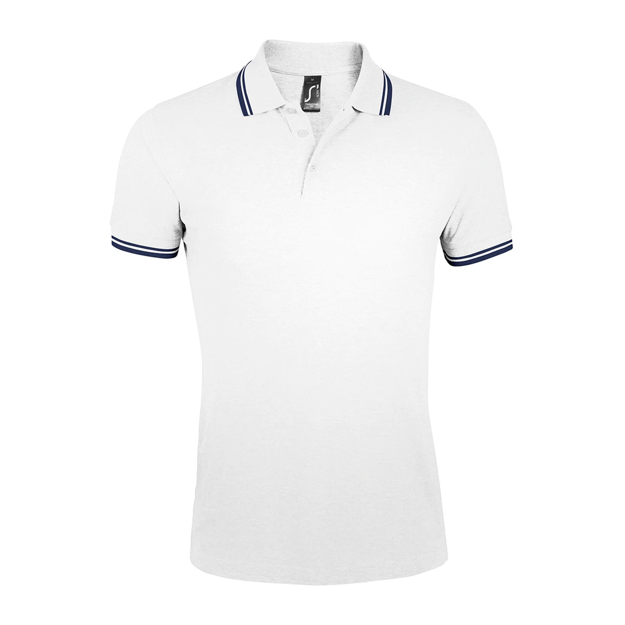SOLS Mens Pasadena Tipped Short Sleeve Pique Polo Shirt