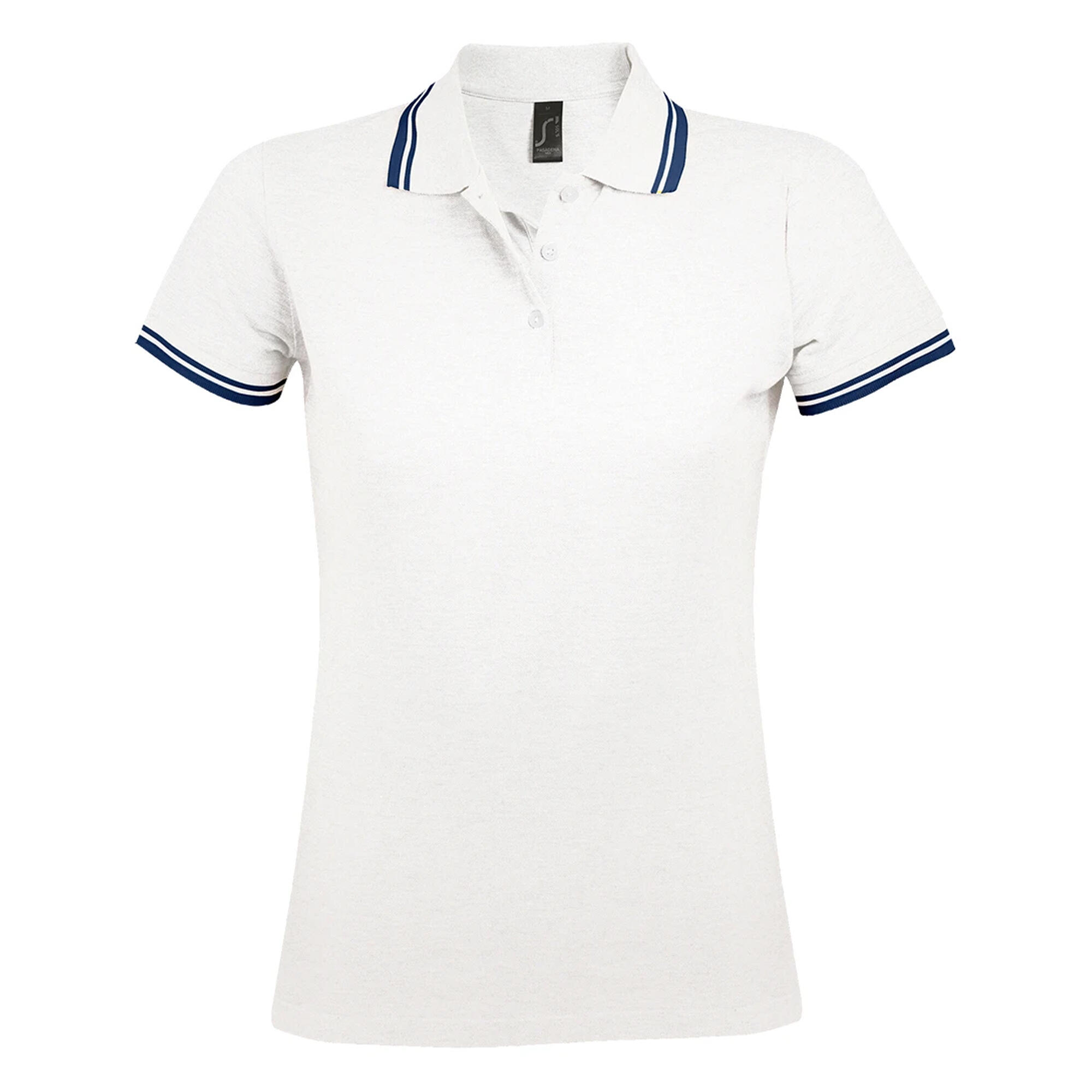 SOLS Womens/Ladies Pasadena Tipped Short Sleeve Pique Polo Shirt