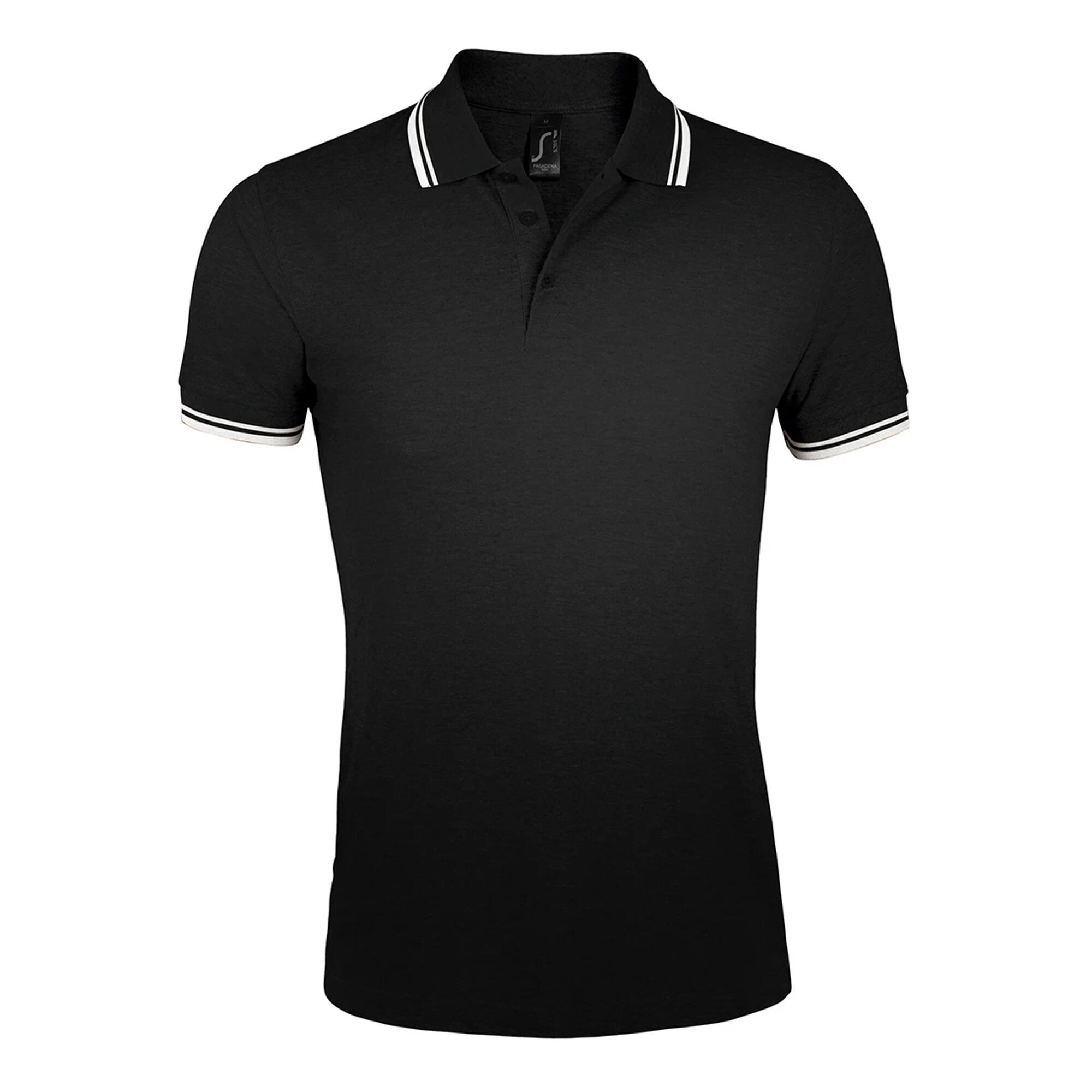 SOLS Mens Pasadena Tipped Short Sleeve Pique Polo Shirt