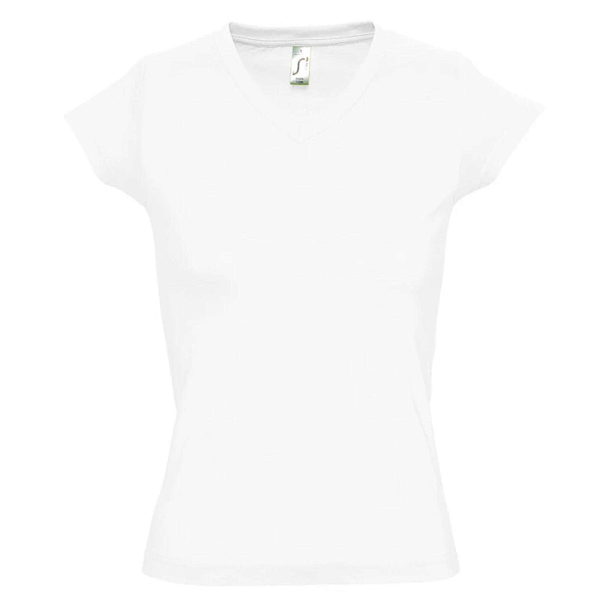 SOLs Womens/Ladies Moon V Neck Short Sleeve T-Shirt
