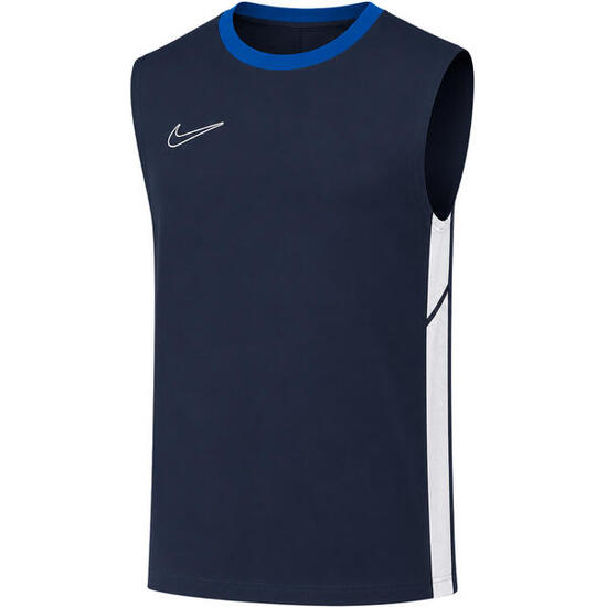 Maillot d'entraînement de football pour homme Nike, manches courtes, bleu foncé