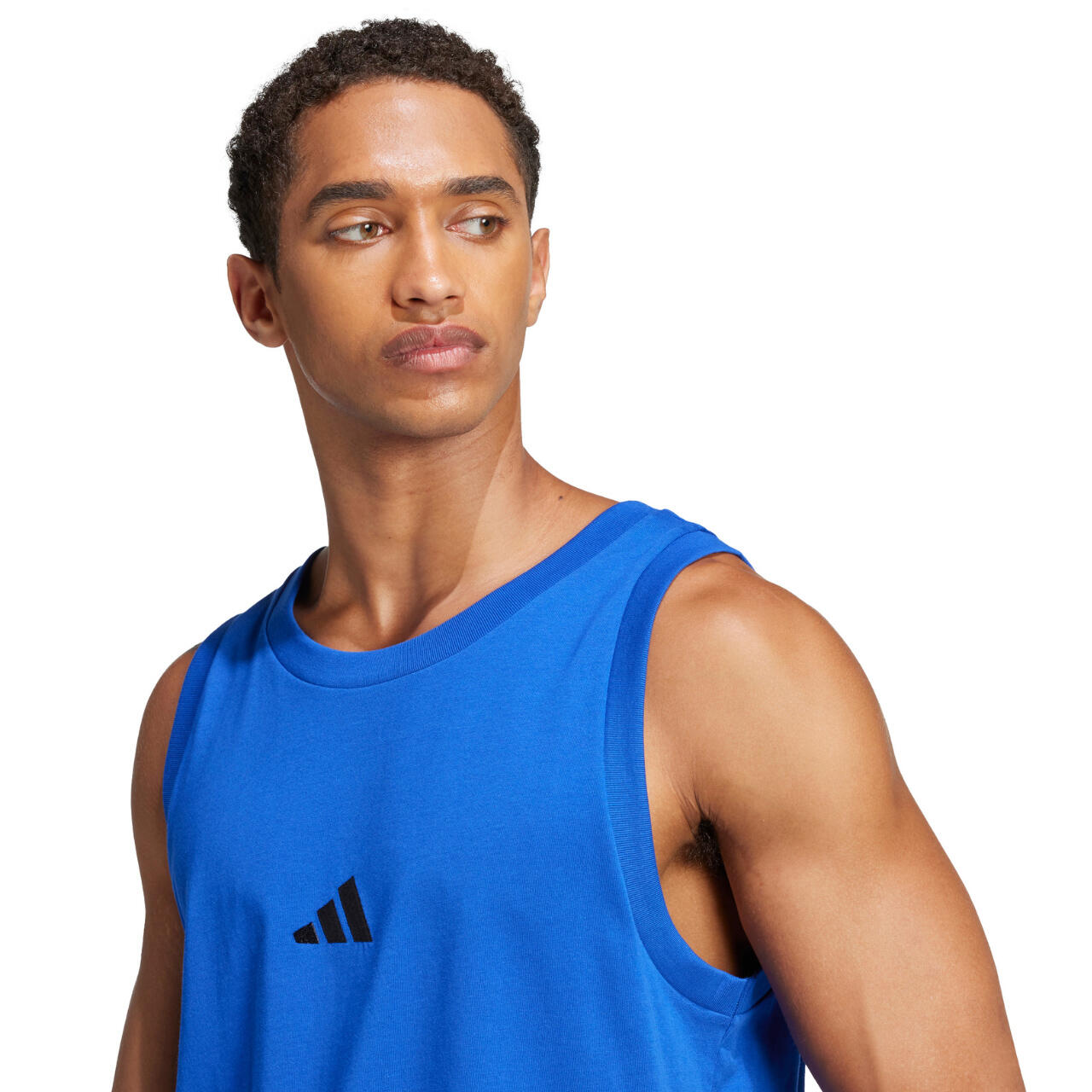 ADIDAS débardeur homme 100% coton, coupe classique, bleu 5/7