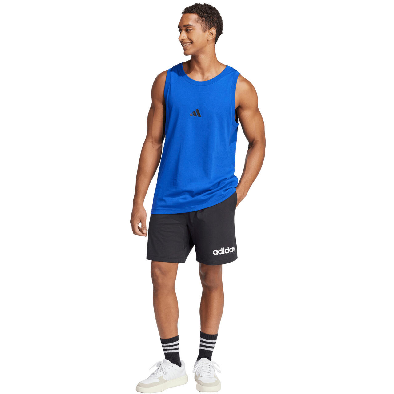 ADIDAS débardeur homme 100% coton, coupe classique, bleu 7/7