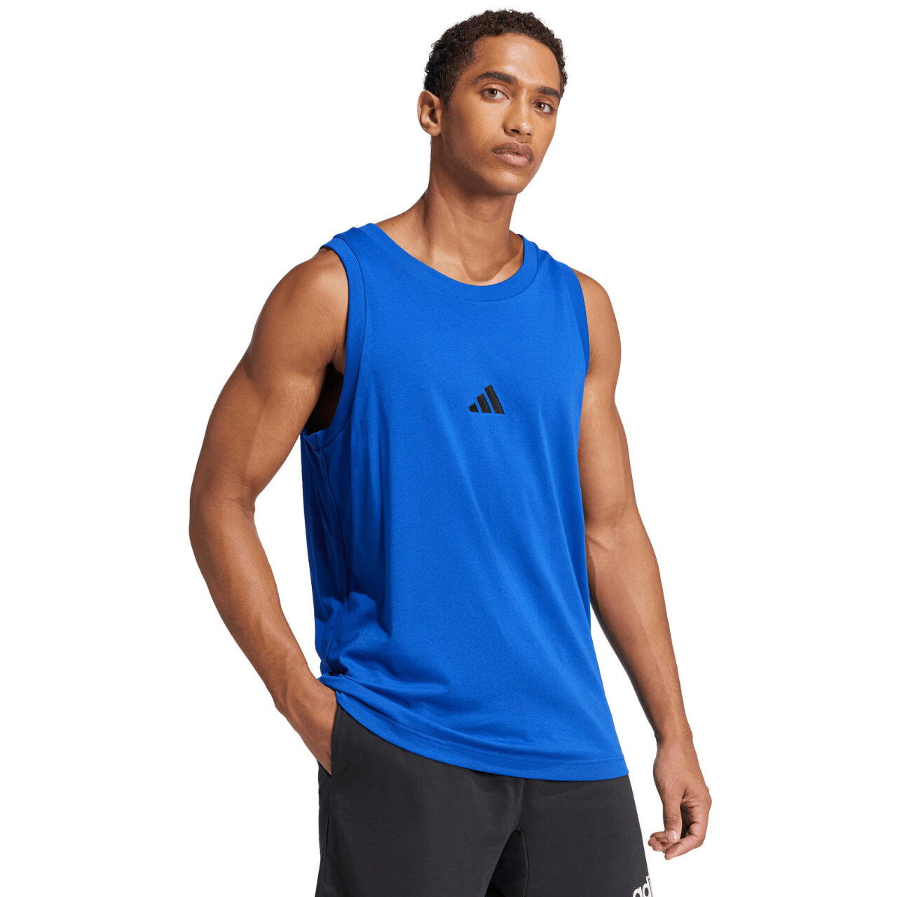 ADIDAS débardeur homme 100% coton, coupe classique, bleu 4/7