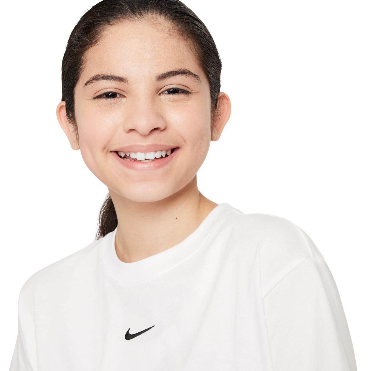 NIKE Kinder T-Shirt, weiß, kurzarm, 100% Baumwolle 3/4