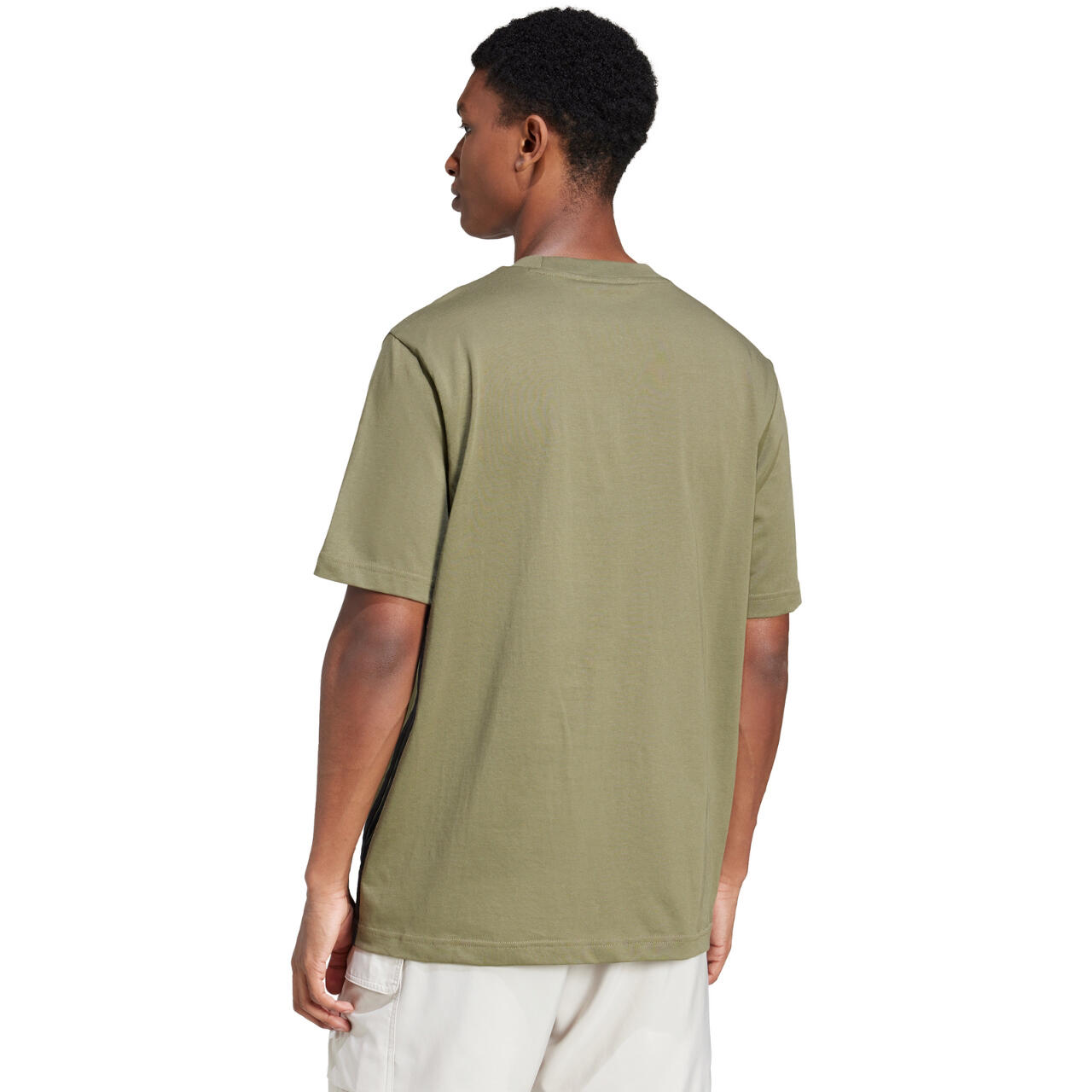 ADIDAS heren T-shirt 100% katoen, korte mouwen, standaard pasvorm, groen 3/6