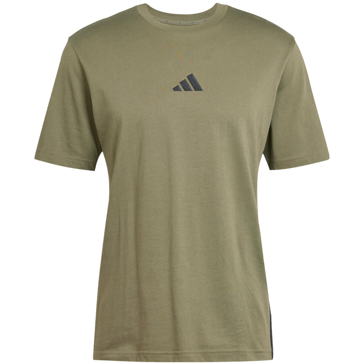 ADIDAS heren T-shirt 100% katoen, korte mouwen, standaard pasvorm, groen 2/6