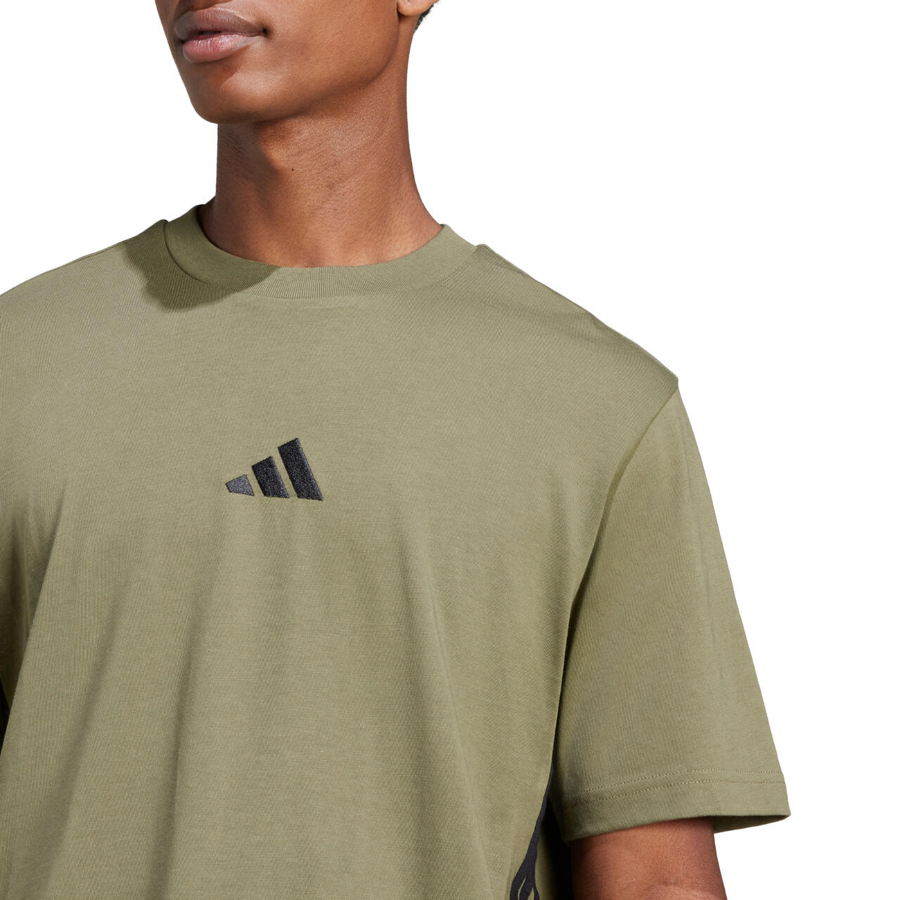ADIDAS heren T-shirt 100% katoen, korte mouwen, standaard pasvorm, groen 5/6