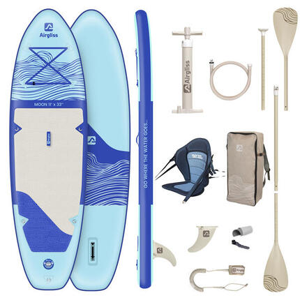 SUP Kayak Gonflable Airgliss 11' SUN - Full Pack 2-en-1 - Max 170kg