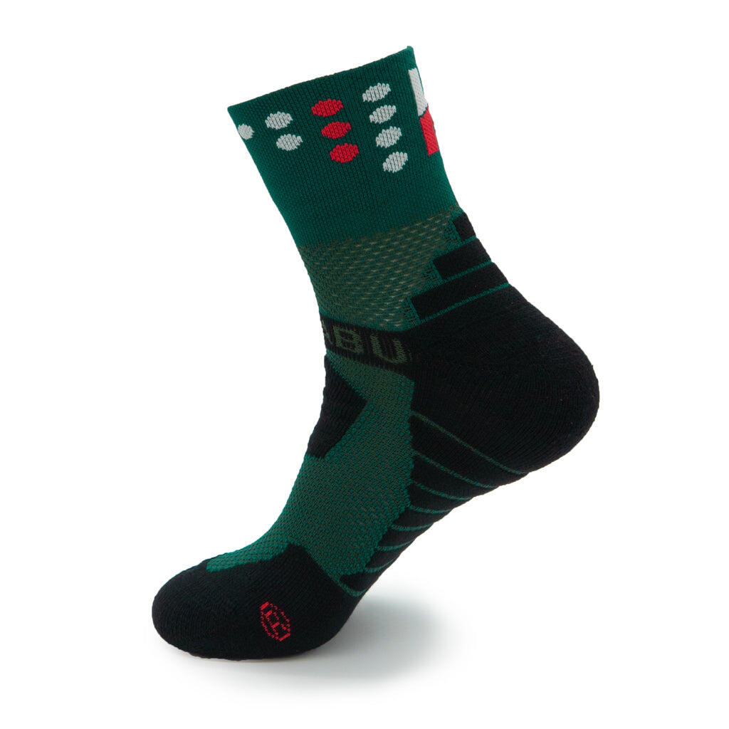Chaussettes Trail Running TANQUE 5 étoiles - VERT BOUTEILLE 16 cm 5/6