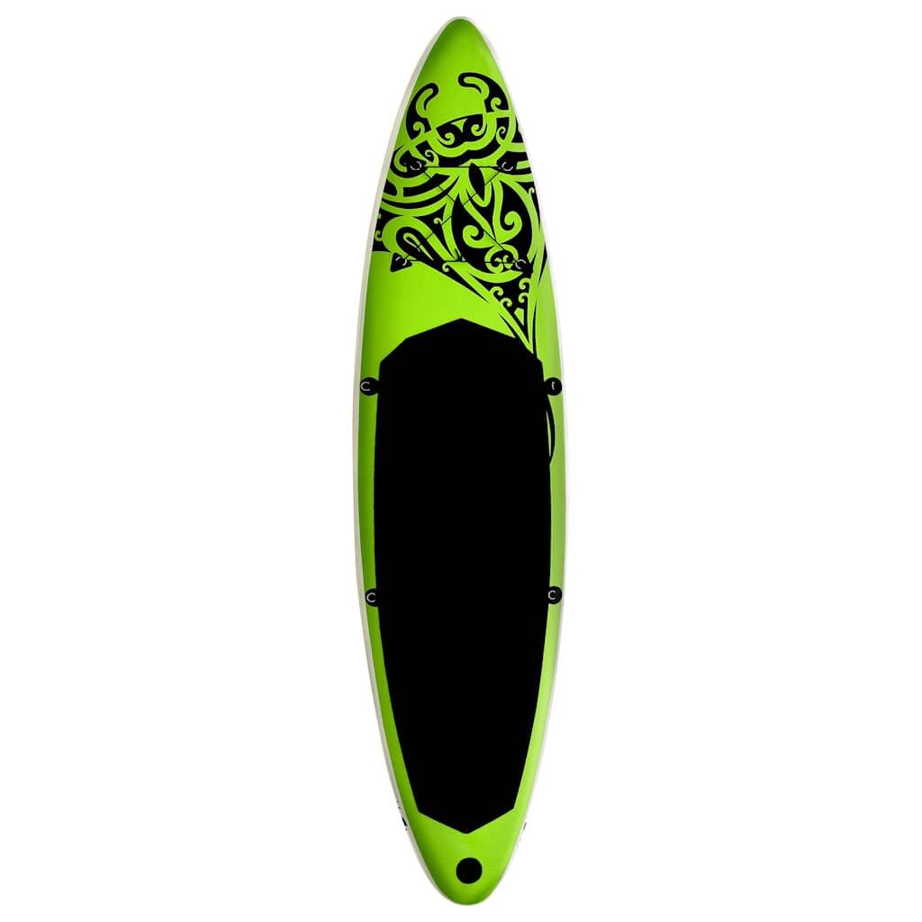 Juego de tabla de paddle surf hinchable verde 305x76x15 cm 3/7