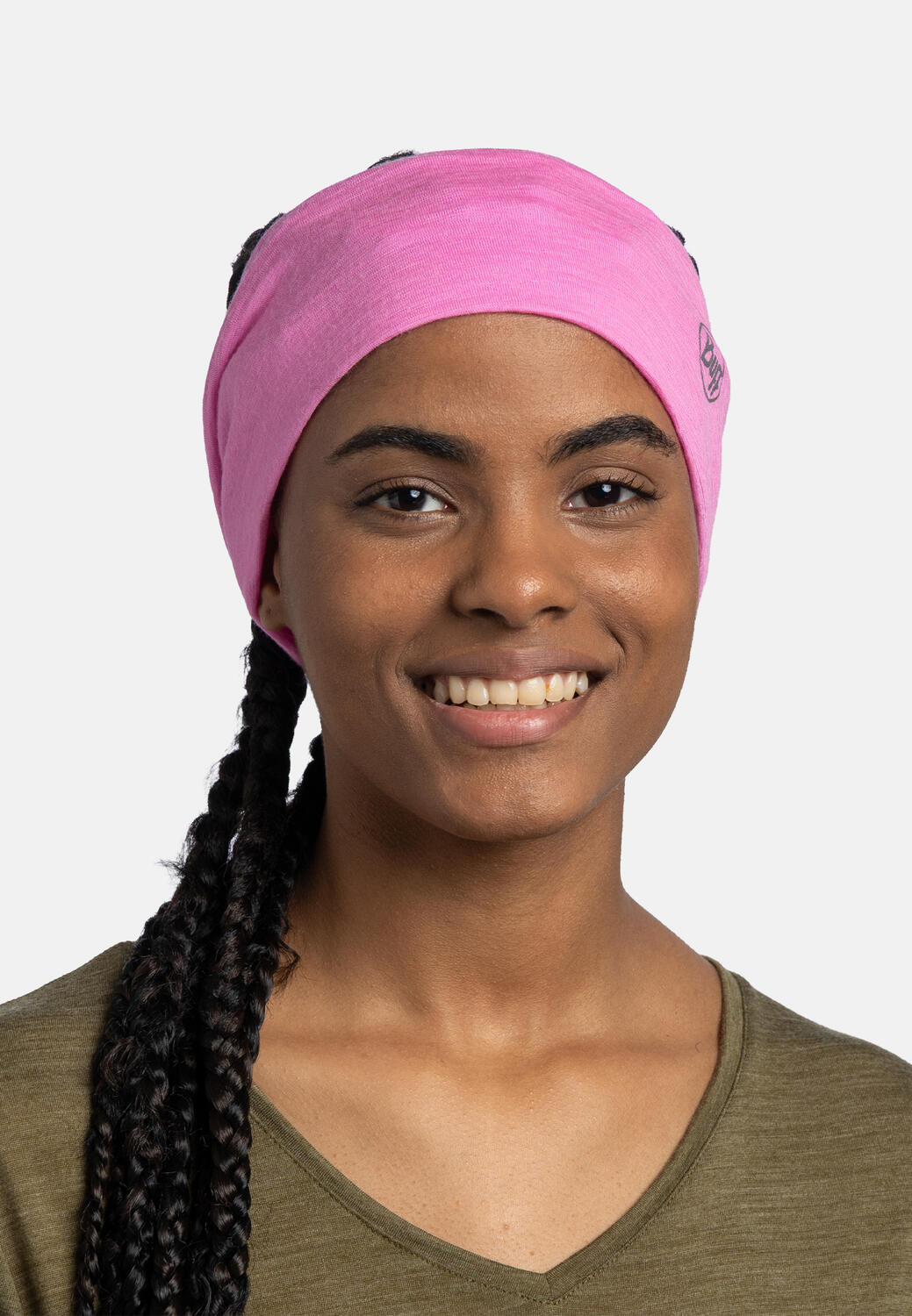 Cinta Lightweight Merino Wool Unisex Buff Rosa brillante ÚNICA 4/4