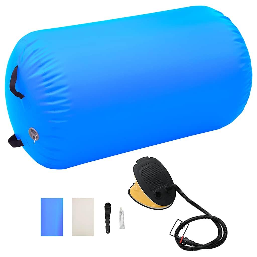 Rôle de la gymnastique Vidaxl avec pompe gonflable 100x60 cm PVC bleu 1/4
