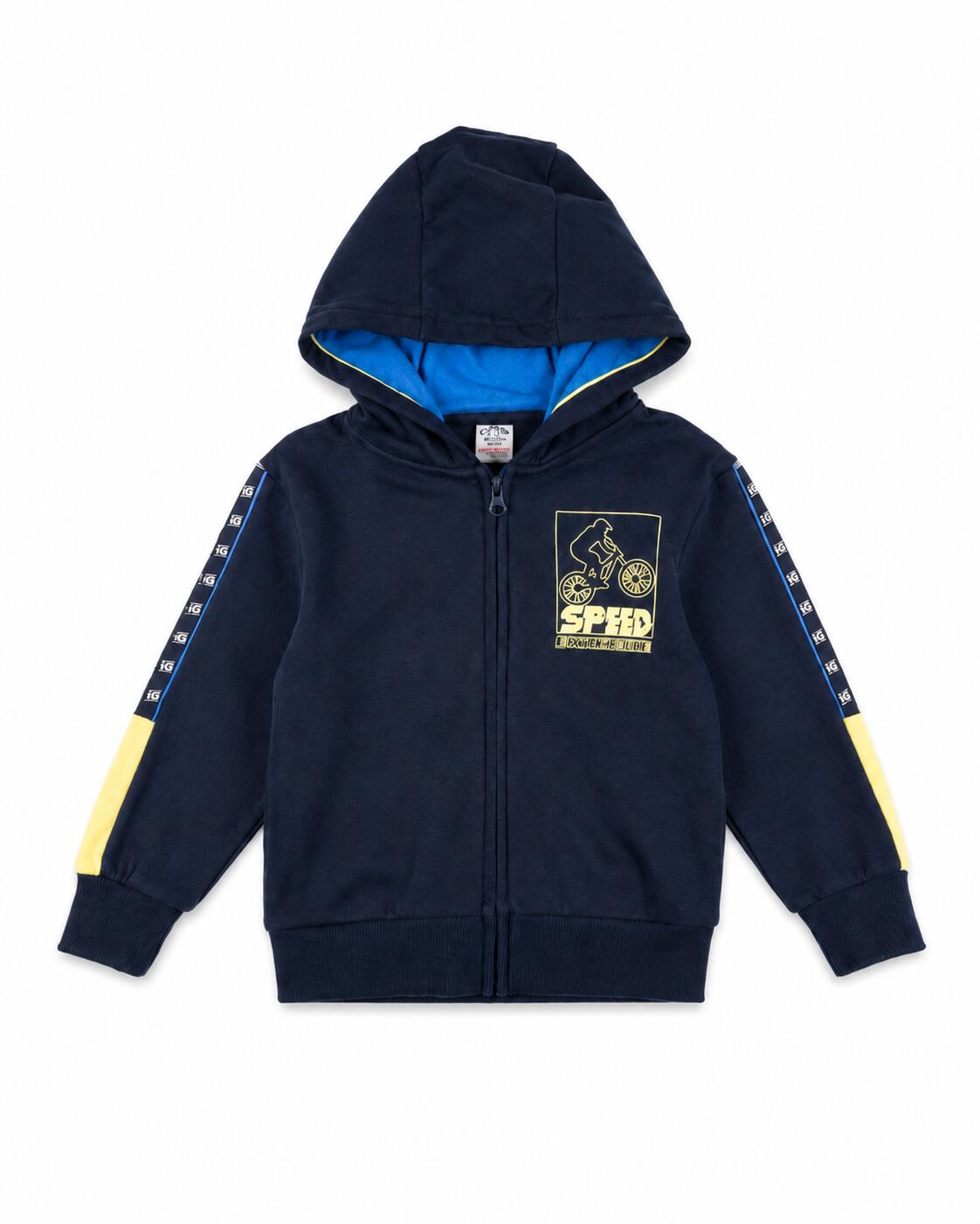 Sudadera de niño en azul marino speed 1/5