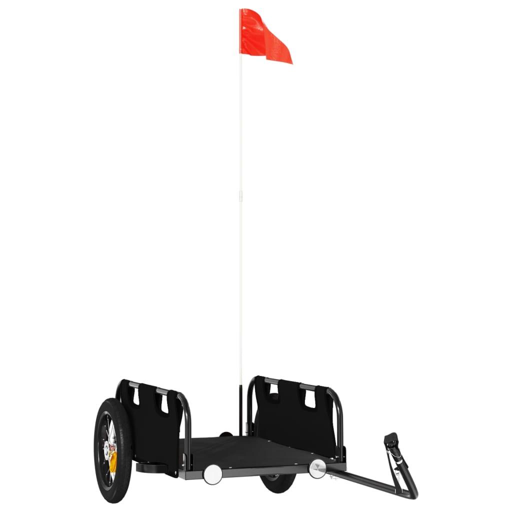 VidaXL remorque pour vélo tissu Oxford et fer noir 2/3