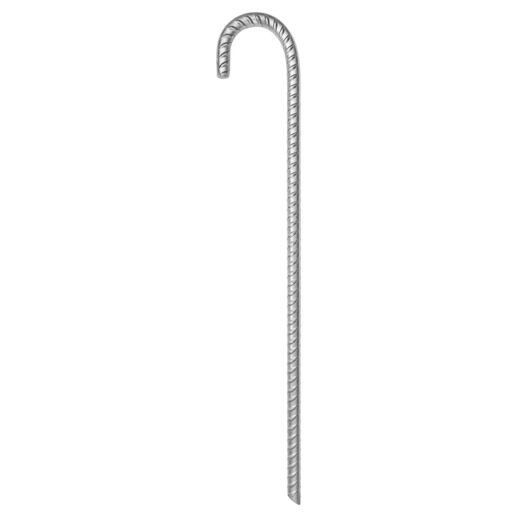 VidaXL Piquetas de tienda 6 uds 12 mm x 41,5 cm acero galvanizado. 3/3