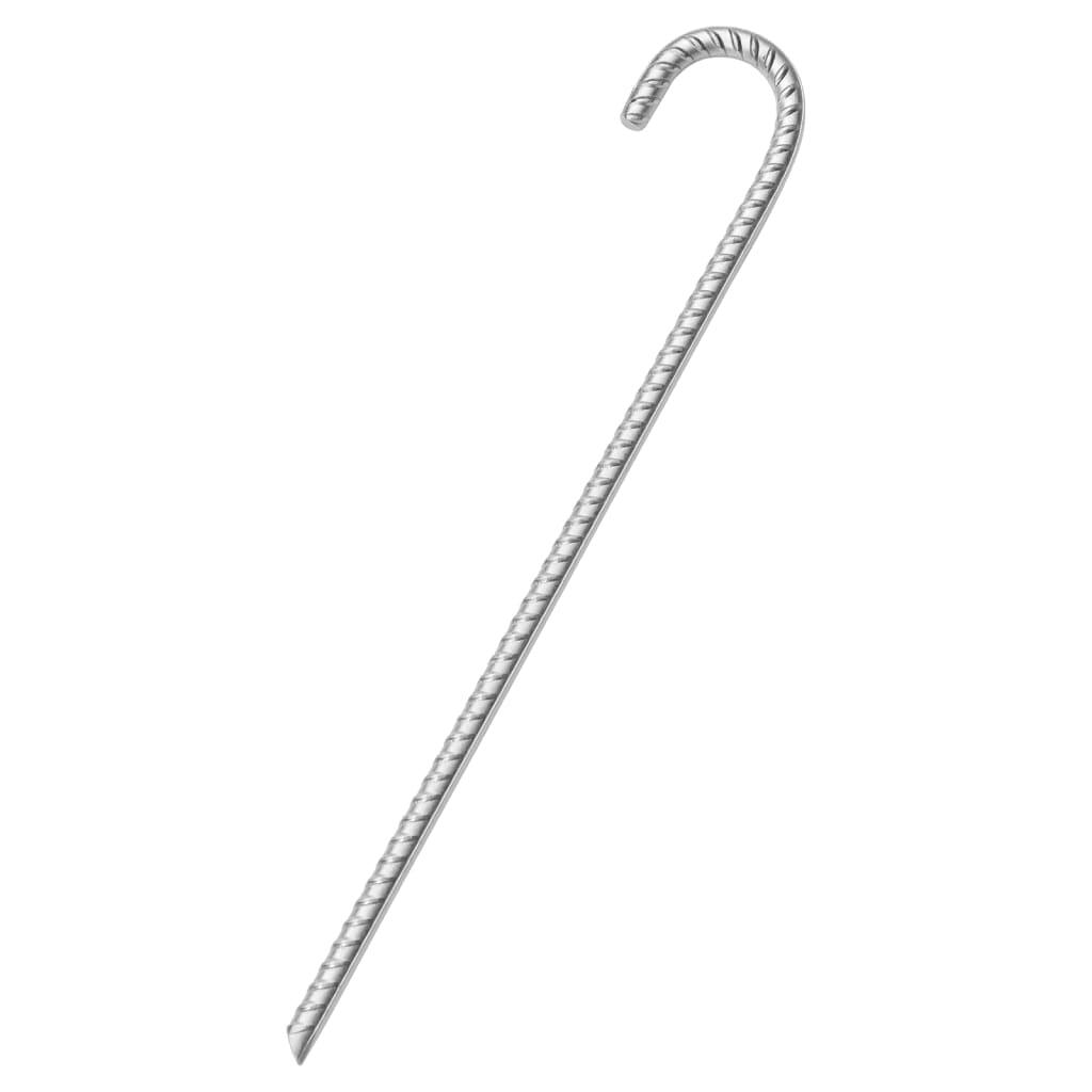 VidaXL Piquetas de tienda 6 uds 12 mm x 41,5 cm acero galvanizado. 2/3