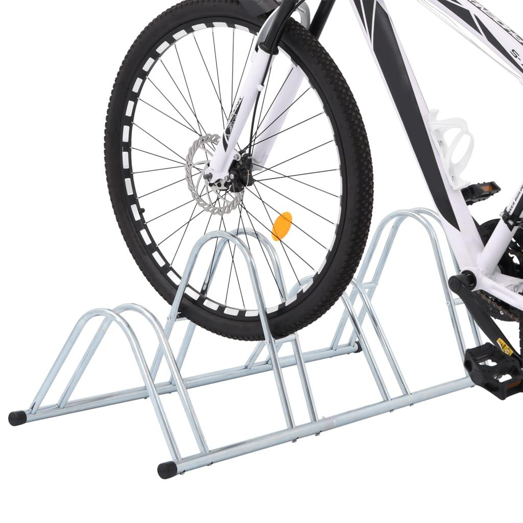 VidaXL Soporte para 4 bicicletas autoportante, acero galvanizado. 2/4