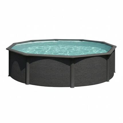 Piscine hors-sol Gre Circulaire anthracite 120cm de hauteur 300x120