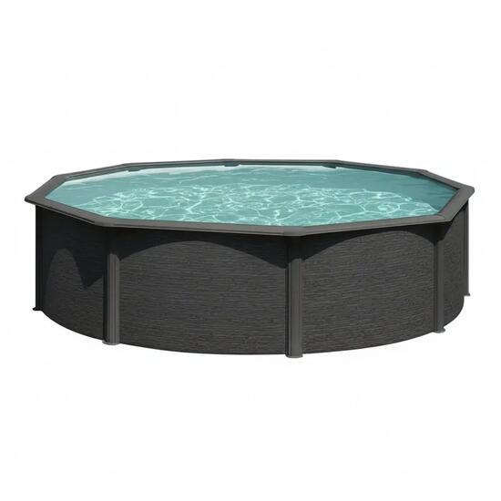 Piscine hors-sol Gre Circulaire anthracite 120cm de hauteur 460x120