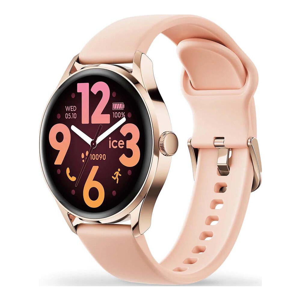 Montre connectée ICE SMART 3.0 Ronde avec Bracelet Milanaise Rose go 3/4