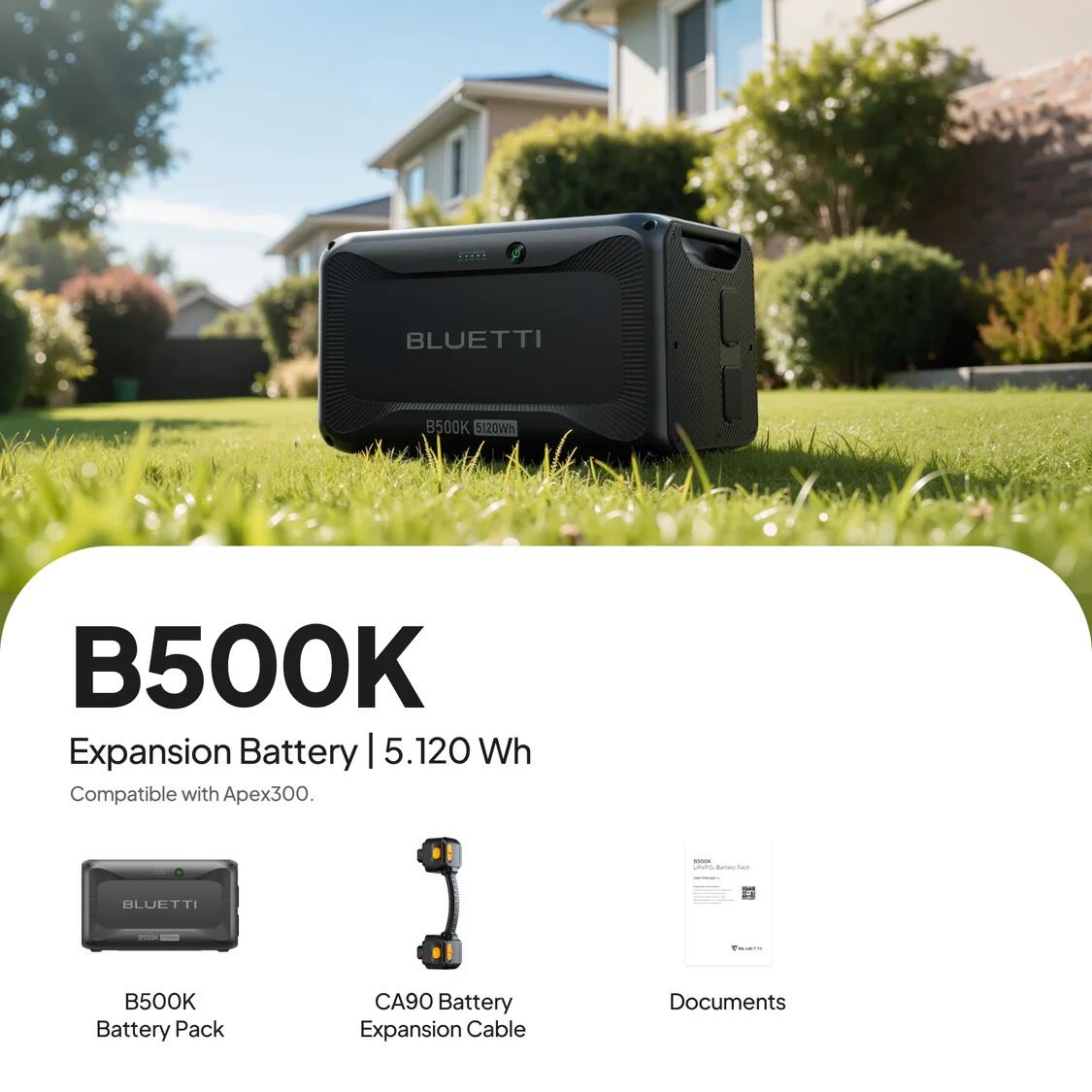Bateria de expansão B500K 5120Wh para Apex 300 para backup doméstico,emergências 2/7