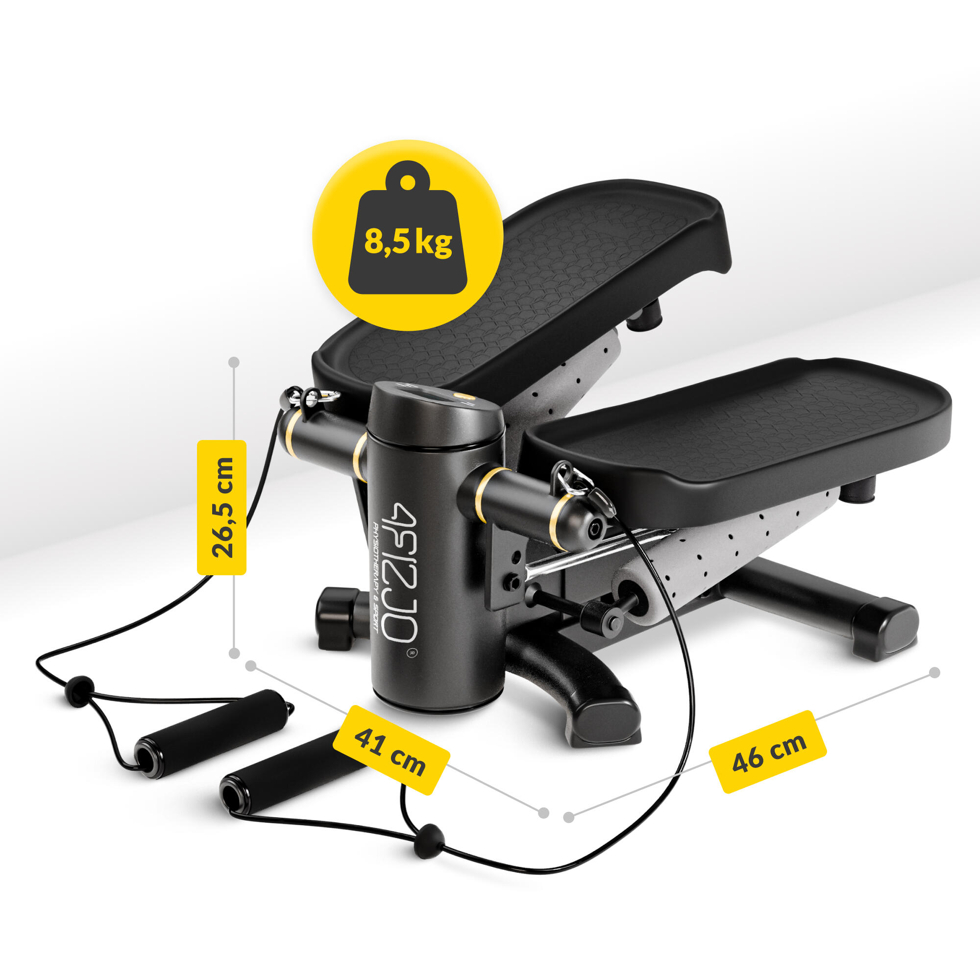 Stepper 2w1 skrętny i prosty 4FIZJO ProStep X z linkami 3/7