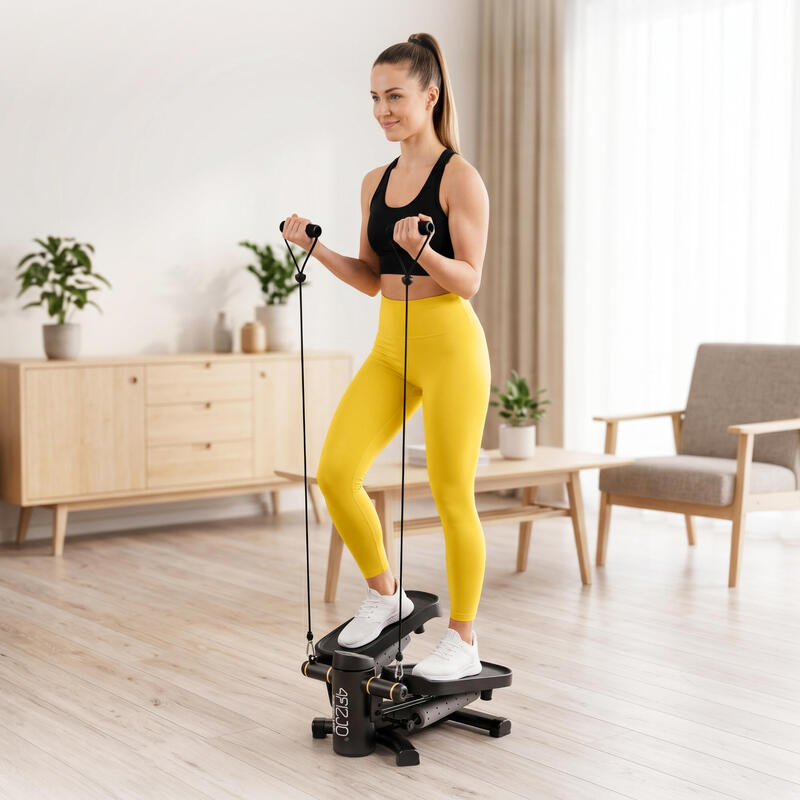 Stepper 2 în 1 pivotant și clasic 4FIZJO ProStep X cu benzi elastice