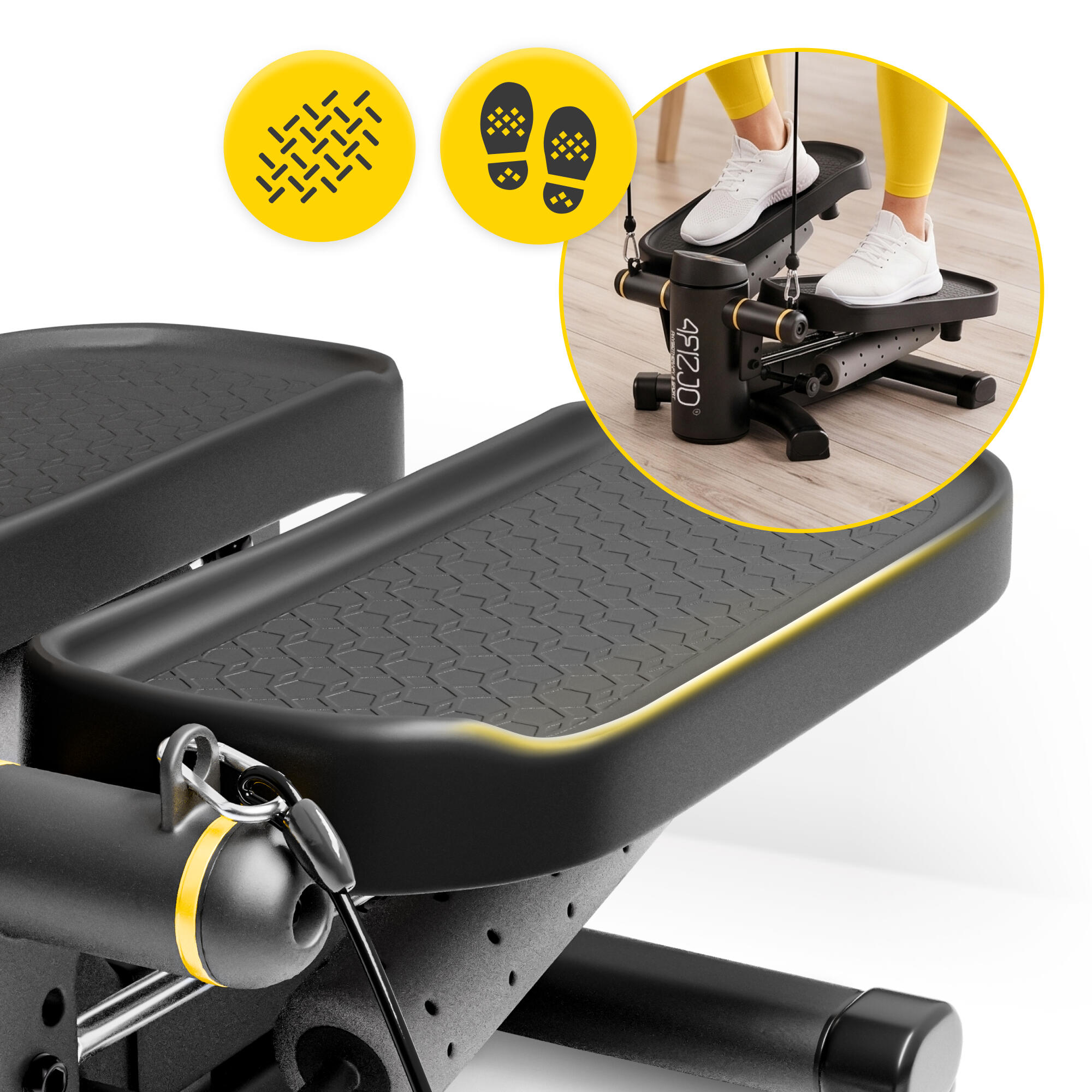 Stepper 2w1 skrętny i prosty 4FIZJO ProStep X z linkami 5/7