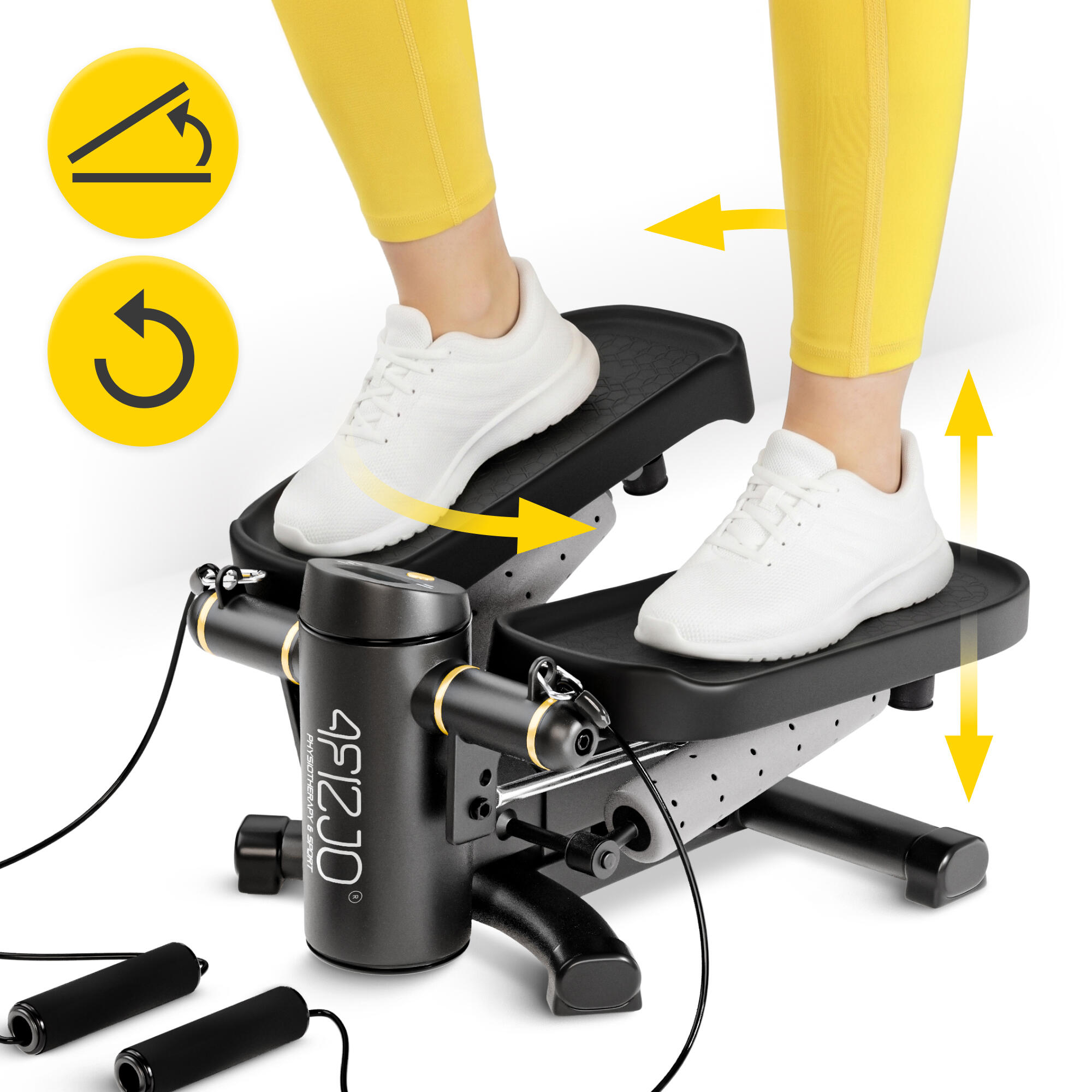 Stepper 2w1 skrętny i prosty 4FIZJO ProStep X z linkami 4/7