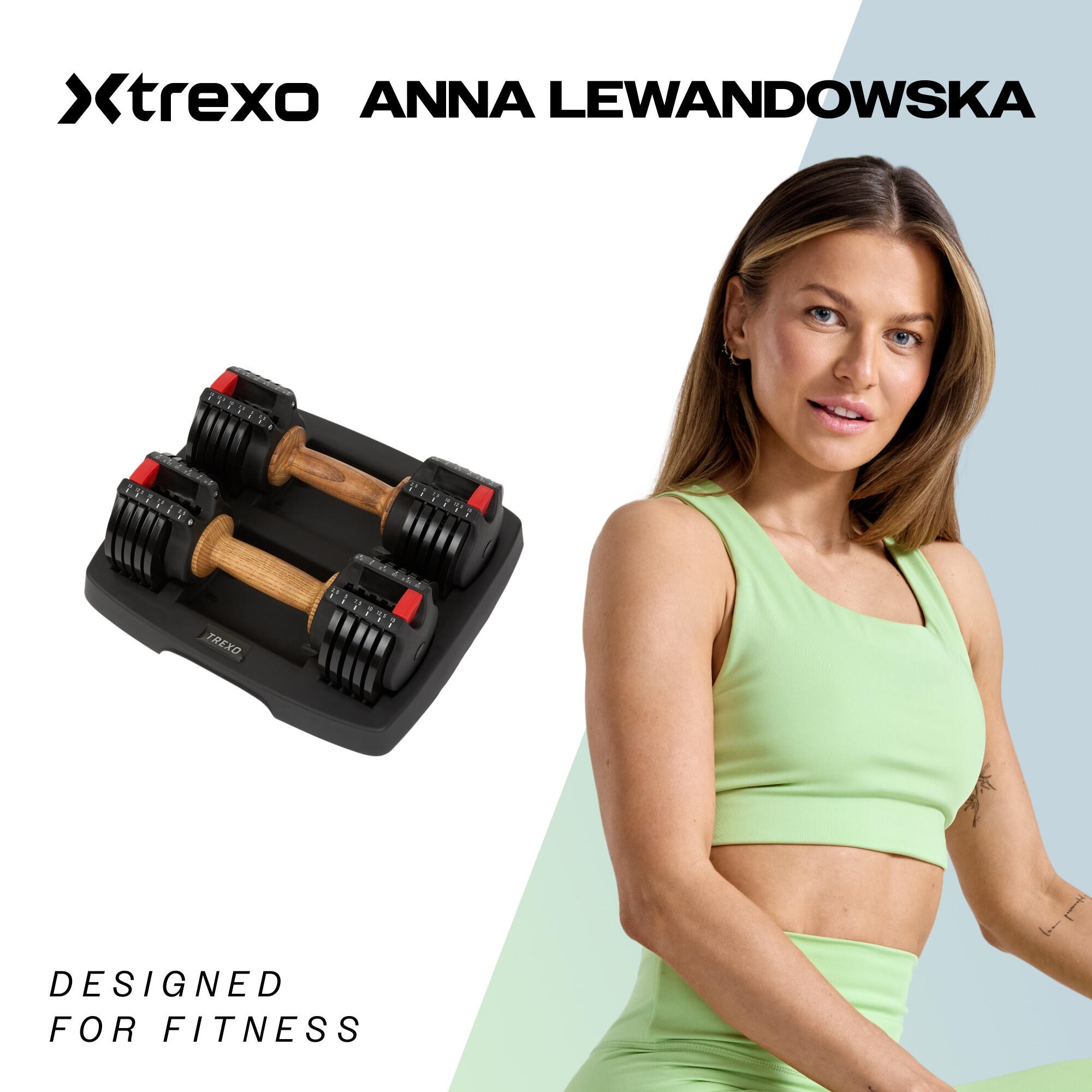 Ensemble d'haltères réglables unilatéraux avec support XTREXO 2/7