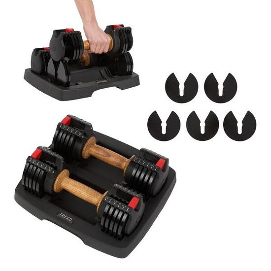 Set di manubri regolabili singoli con supporto XTREXO