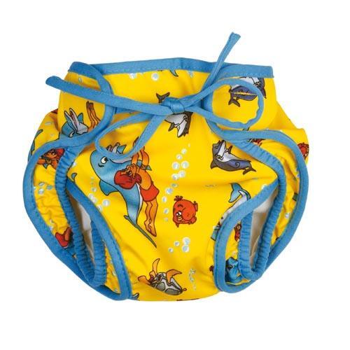 Beco Baby - Culotte de bain forme couche motif dauphins jaune 1/1